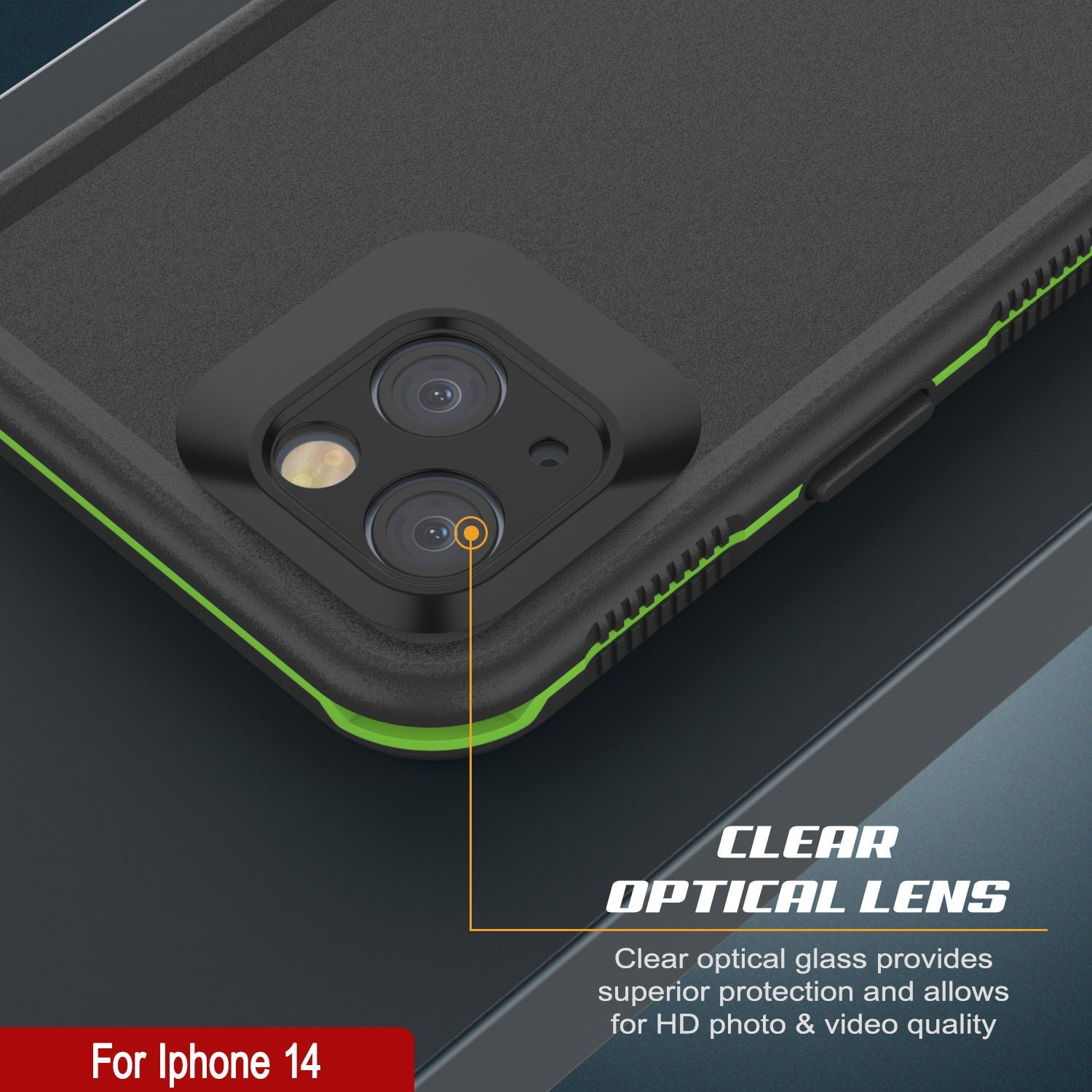 Capa à prova d'água Punkcase para iPhone 14 [Série Aqua] Cobertura de armadura [Preto-Verde]
