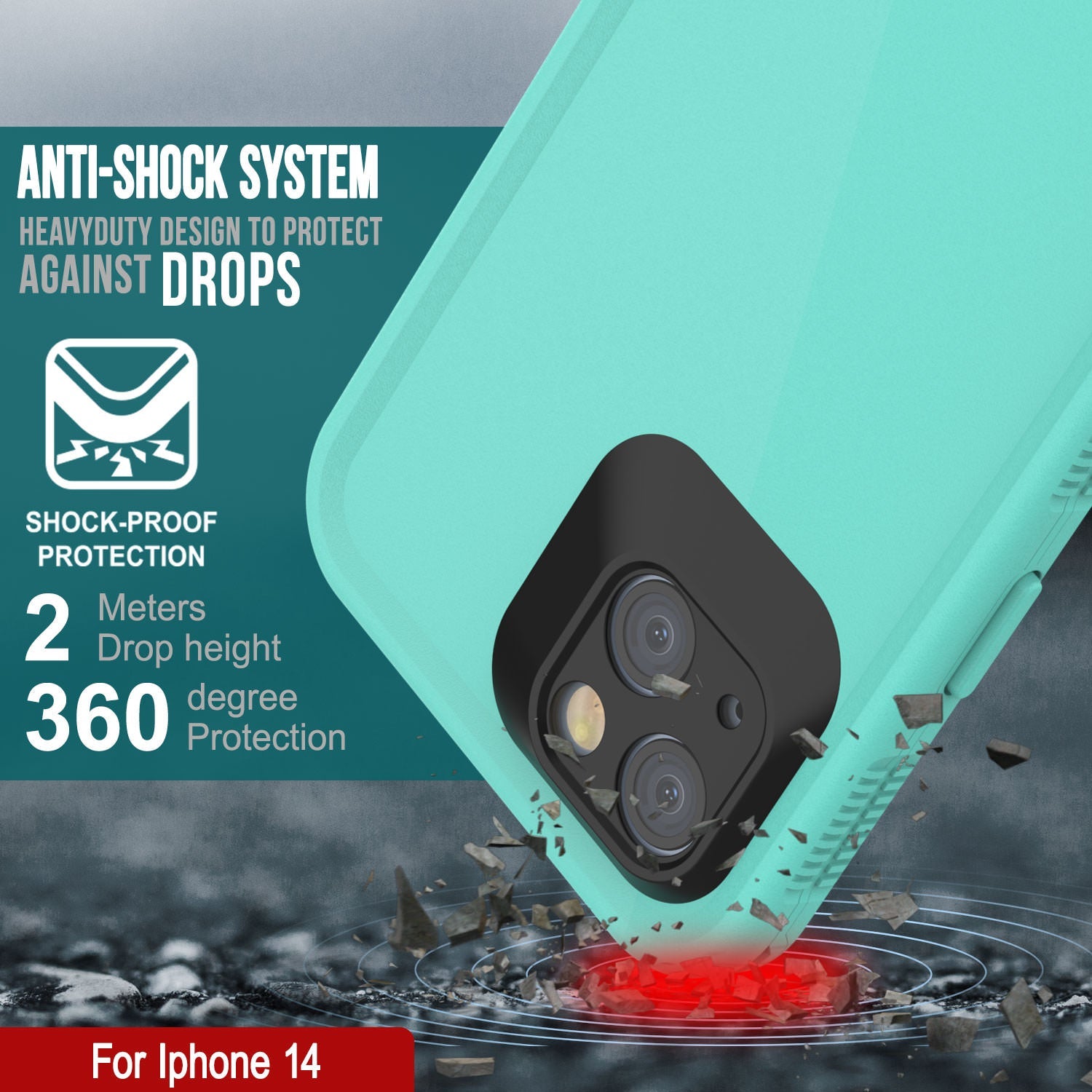 Capa à Prova d'Água Punkcase para iPhone 14 [Série Aqua] Cobertura de Armadura [Azul]