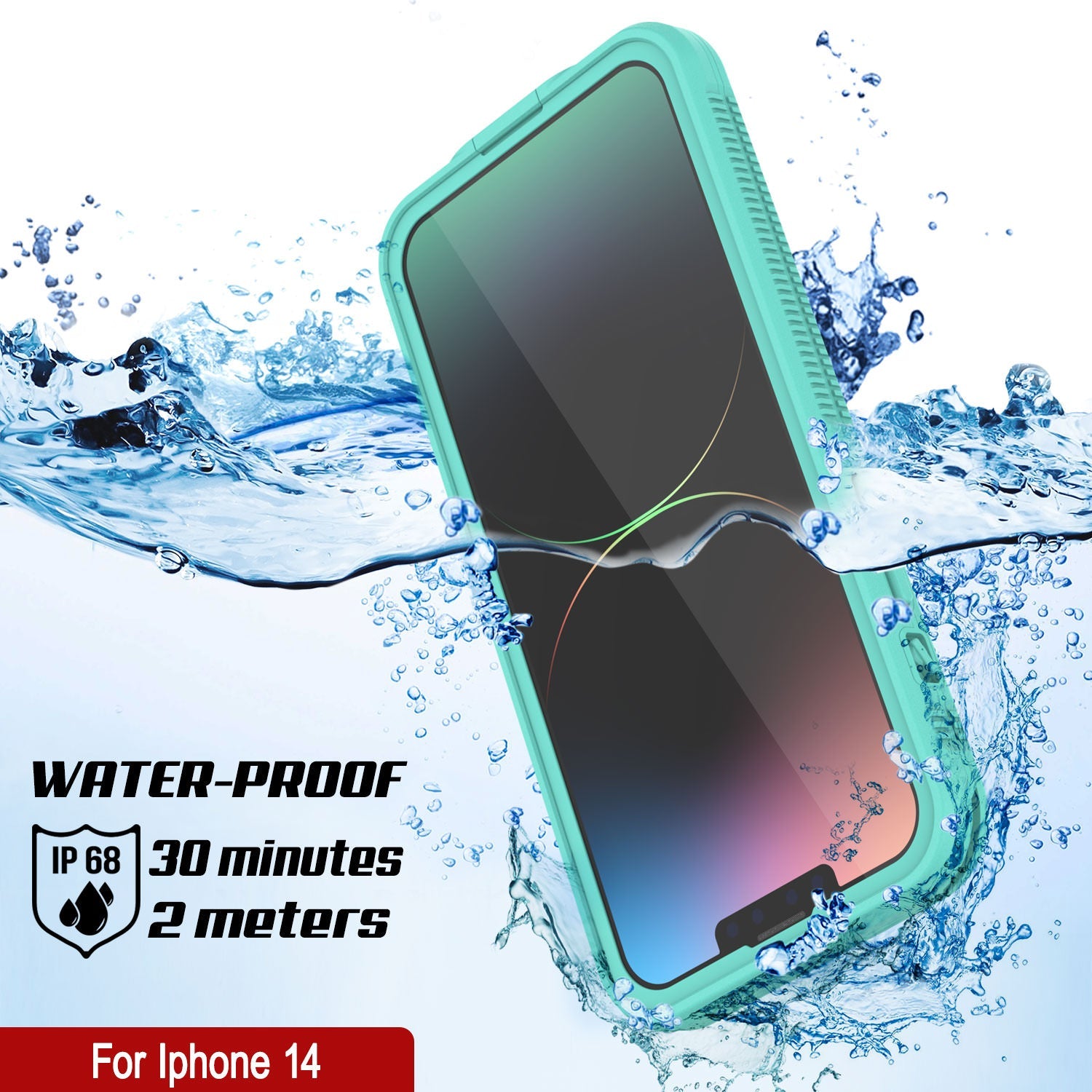 Capa à Prova d'Água Punkcase para iPhone 14 [Série Aqua] Cobertura de Armadura [Azul]