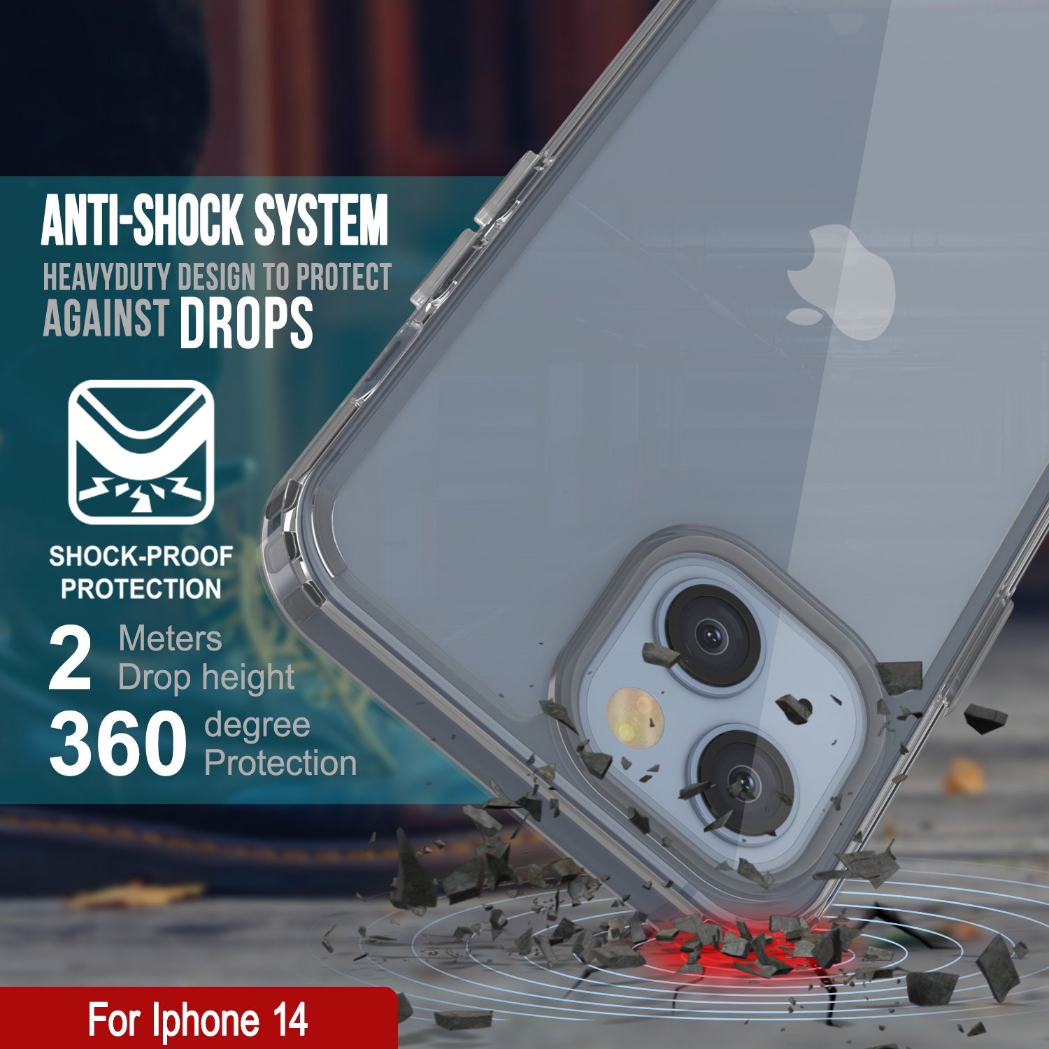 Capa iPhone 14 Punkcase® LUCID 2.0 Série Clear com Protetor de Tela PUNK SHIELD | Ajuste Ultra