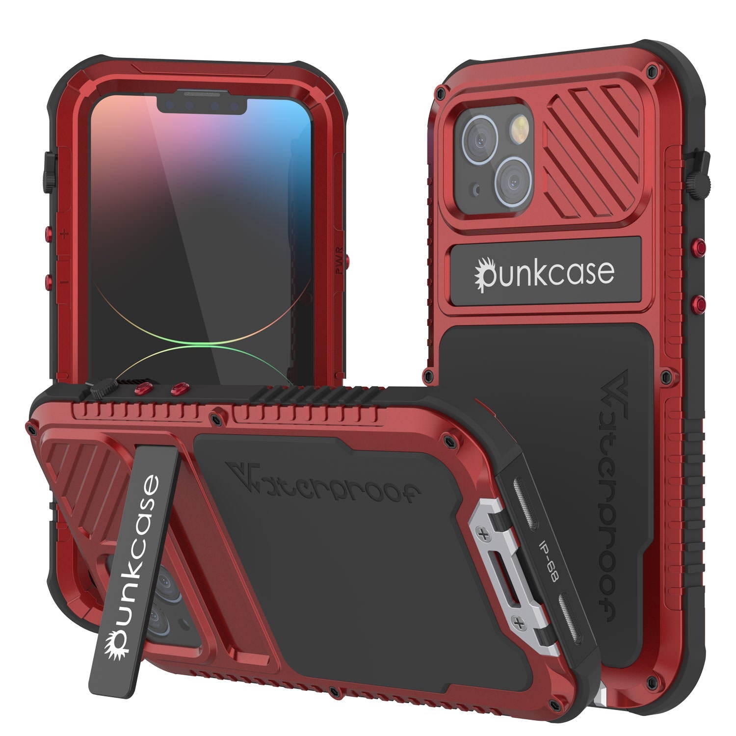 Capa iPhone 14 Metal Extreme 3.0, Resistente Militar de Alta Durabilidade [à prova de choque] Capa de Alumínio à Prova d'Água [Vermelha]