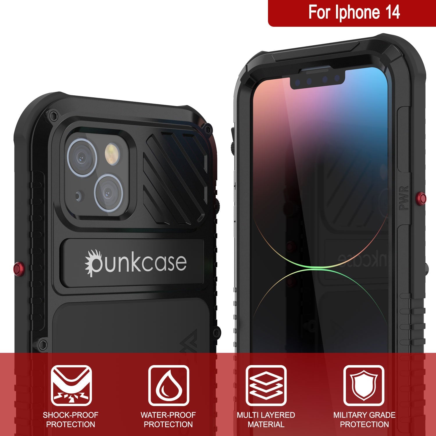 Capa iPhone 14 Metal Extreme 3.0, Capa de Armadura Militar Resistente [à prova de choque] à Prova d'Água em Alumínio [Preto]