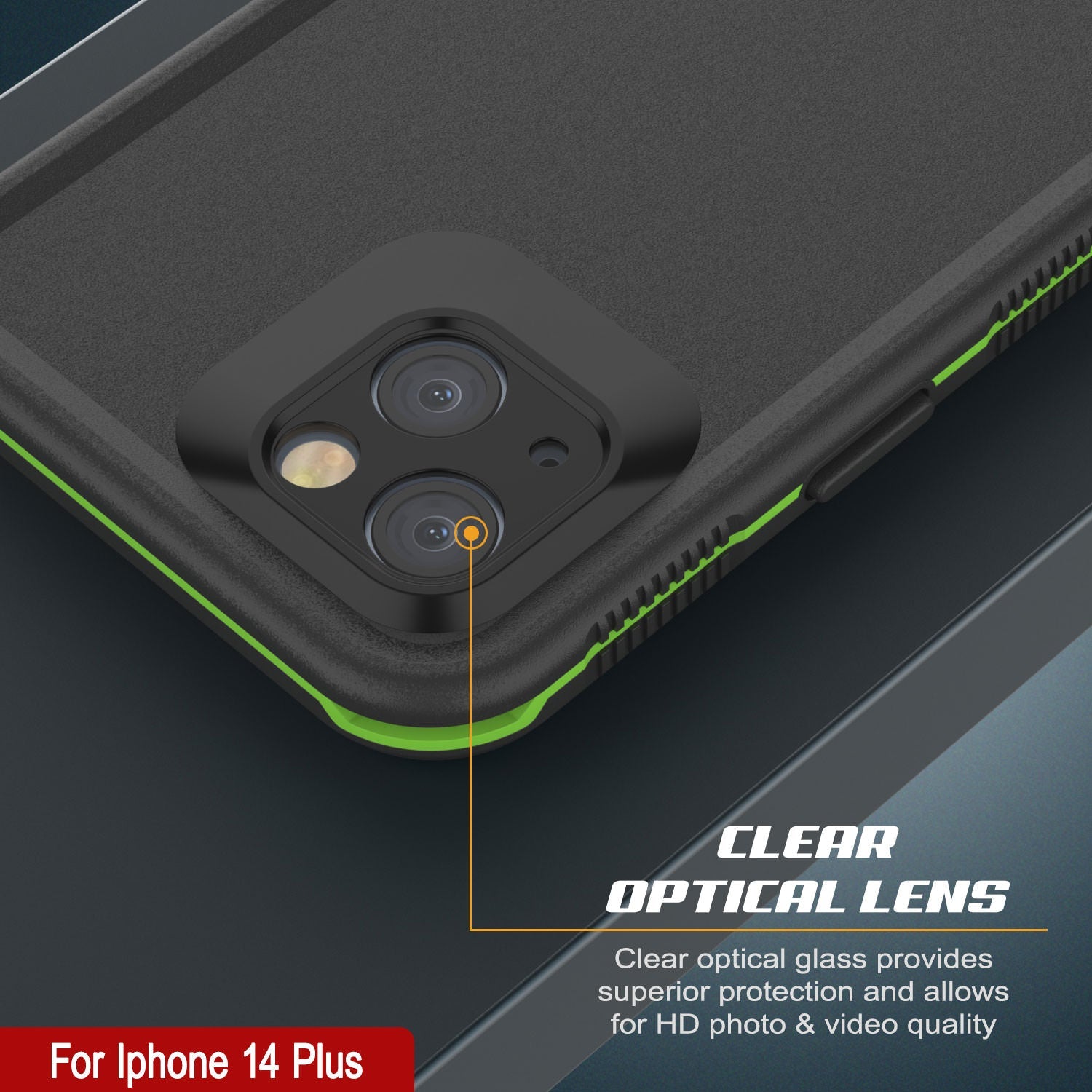 Capa à Prova d'Água Punkcase para iPhone 14 Plus [Série Aqua] Capa de Armadura [Preto-Verde]