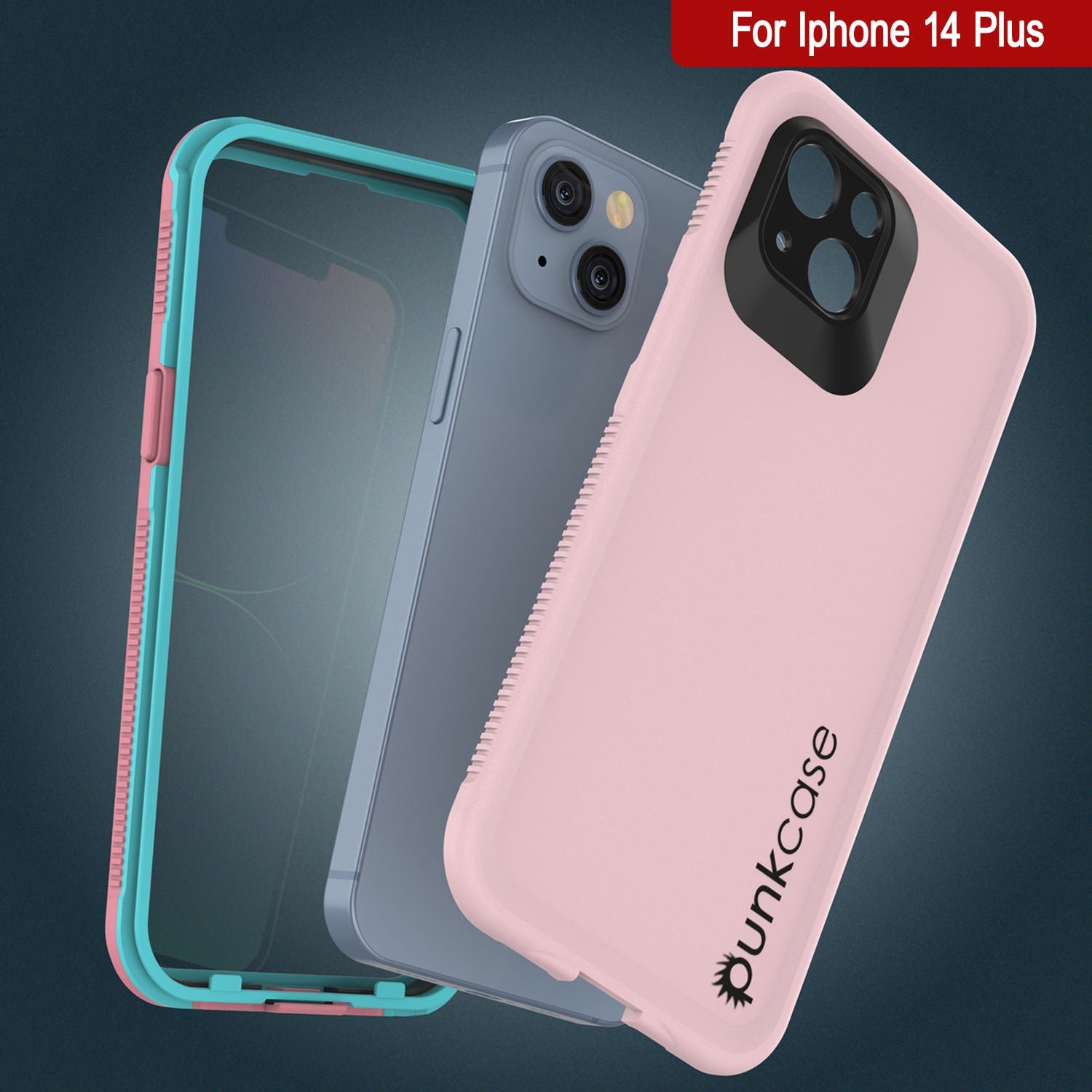 Capa à prova d'água Punkcase iPhone 14 Plus [Série Aqua] Capa protetora [Rosa]