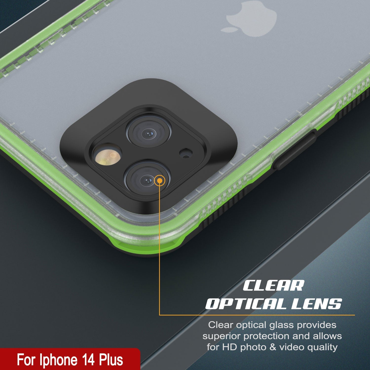 Capa impermeável Punkcase para iPhone 14 Plus [Série Aqua] Capa de armadura [Preto Transparente] [Transparente na parte de trás]