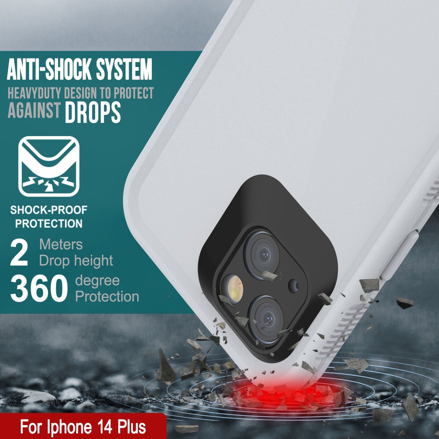 Capa à prova d'água Punkcase iPhone 14 Plus [Série Aqua] Protetora [Branca]