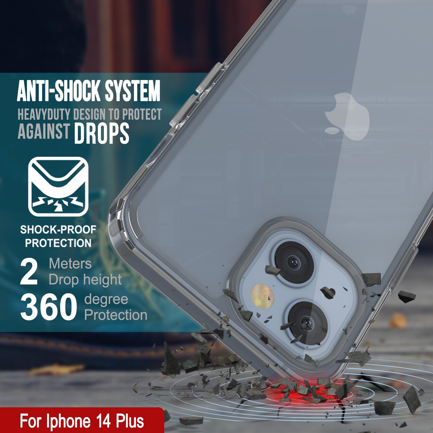 Capa para iPhone 14 Plus Punkcase® LUCID 2.0 Série Clear com Protetor de Tela PUNK SHIELD | Ultra Fit