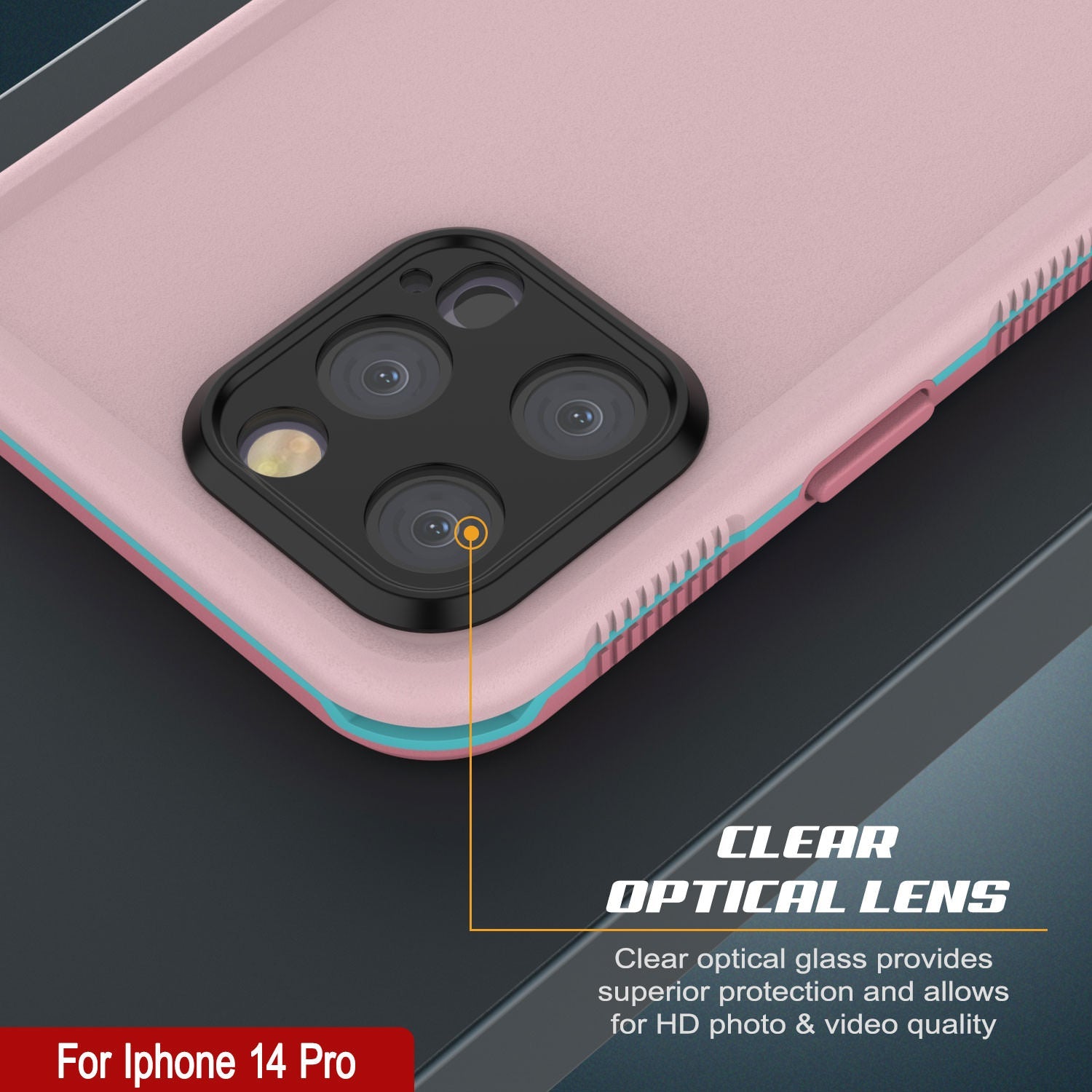 Capa à prova d'água para iPhone 14 Pro da Punkcase [Série Aqua] Capa de armadura [Rosa]