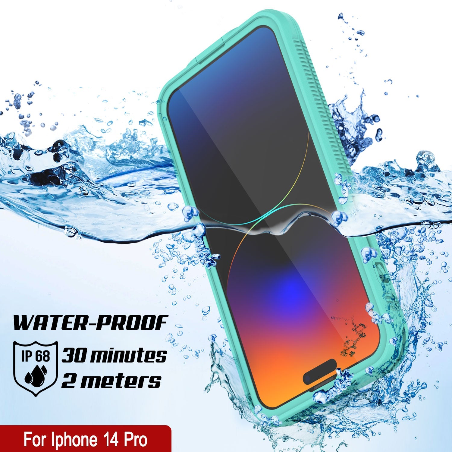 Capa à prova de água Punkcase iPhone 14 Pro [Série Aqua] Capa de armadura [Azul]