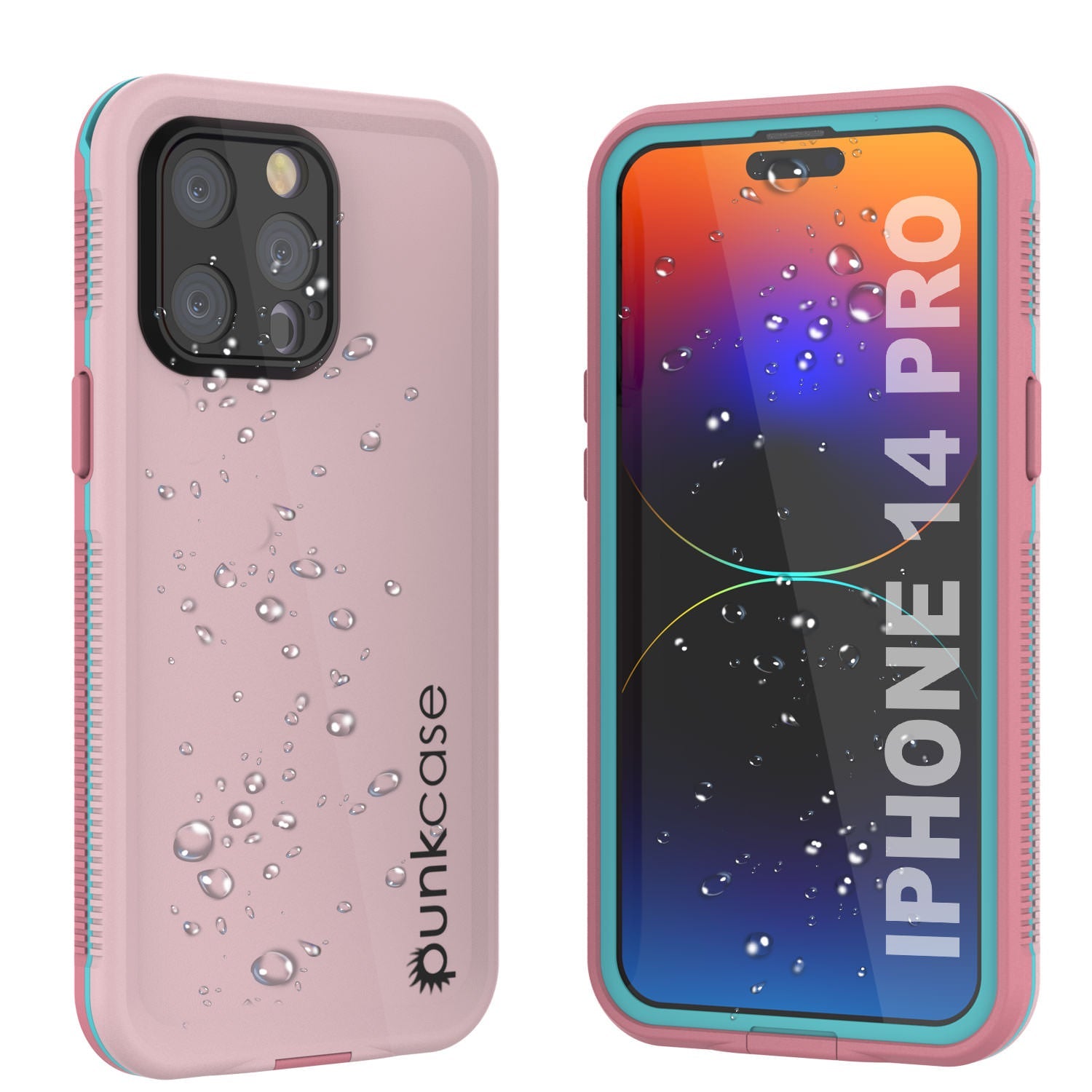 Capa à prova d'água para iPhone 14 Pro da Punkcase [Série Aqua] Capa de armadura [Rosa]