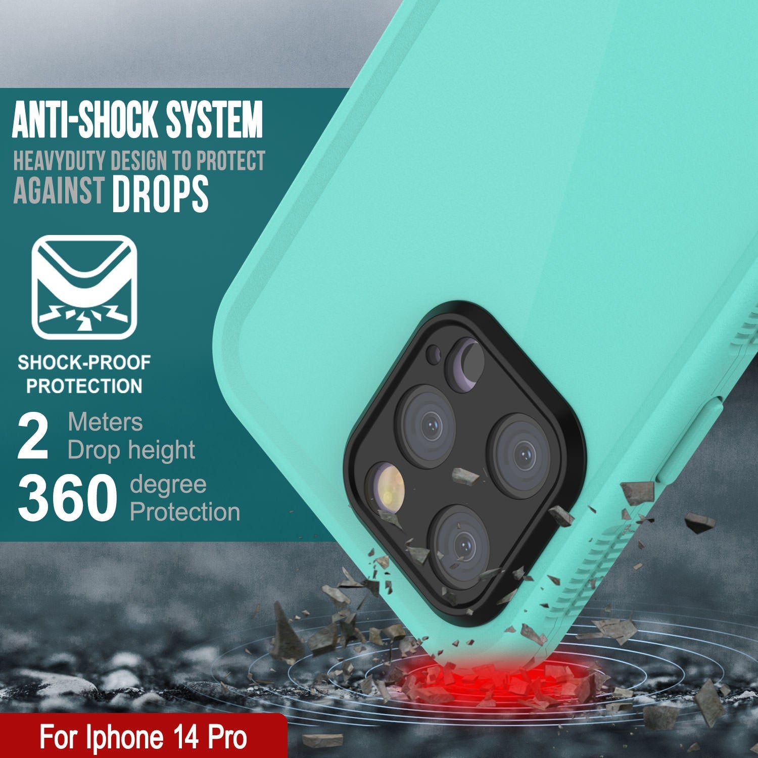 Capa à prova de água Punkcase iPhone 14 Pro [Série Aqua] Capa de armadura [Azul]