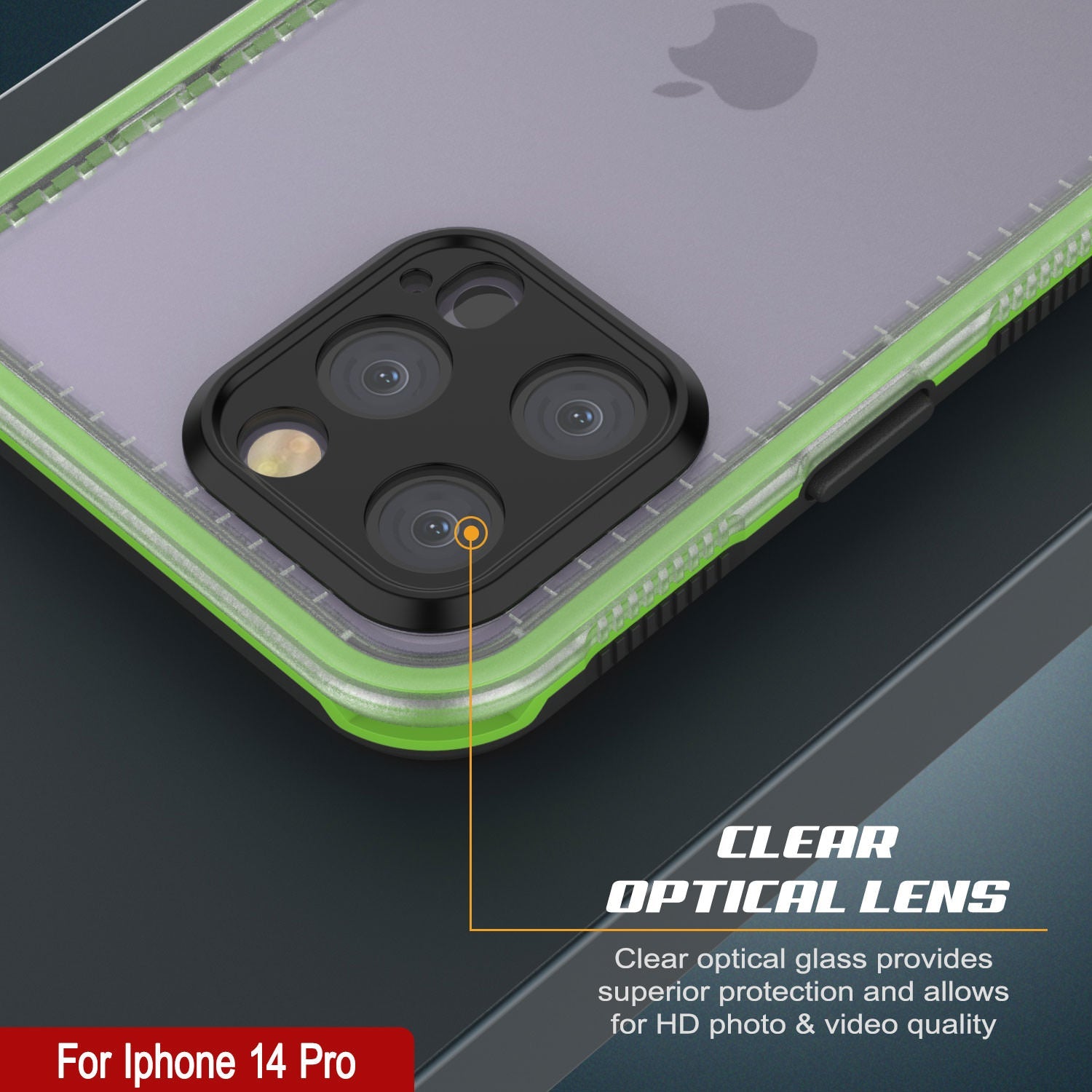 Capa impermeável Punkcase iPhone 14 Pro [Série Aqua] Capa de armadura [Preto transparente] [Costas transparentes]