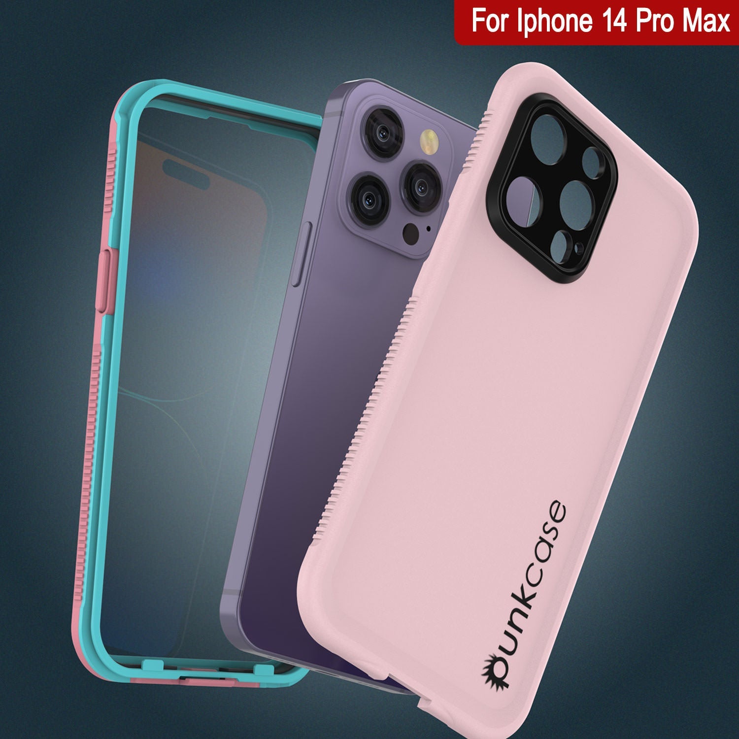 Capa à Prova d'Água Punkcase iPhone 14 Pro Max [Série Aqua] Capa de Armadura [Rosa]