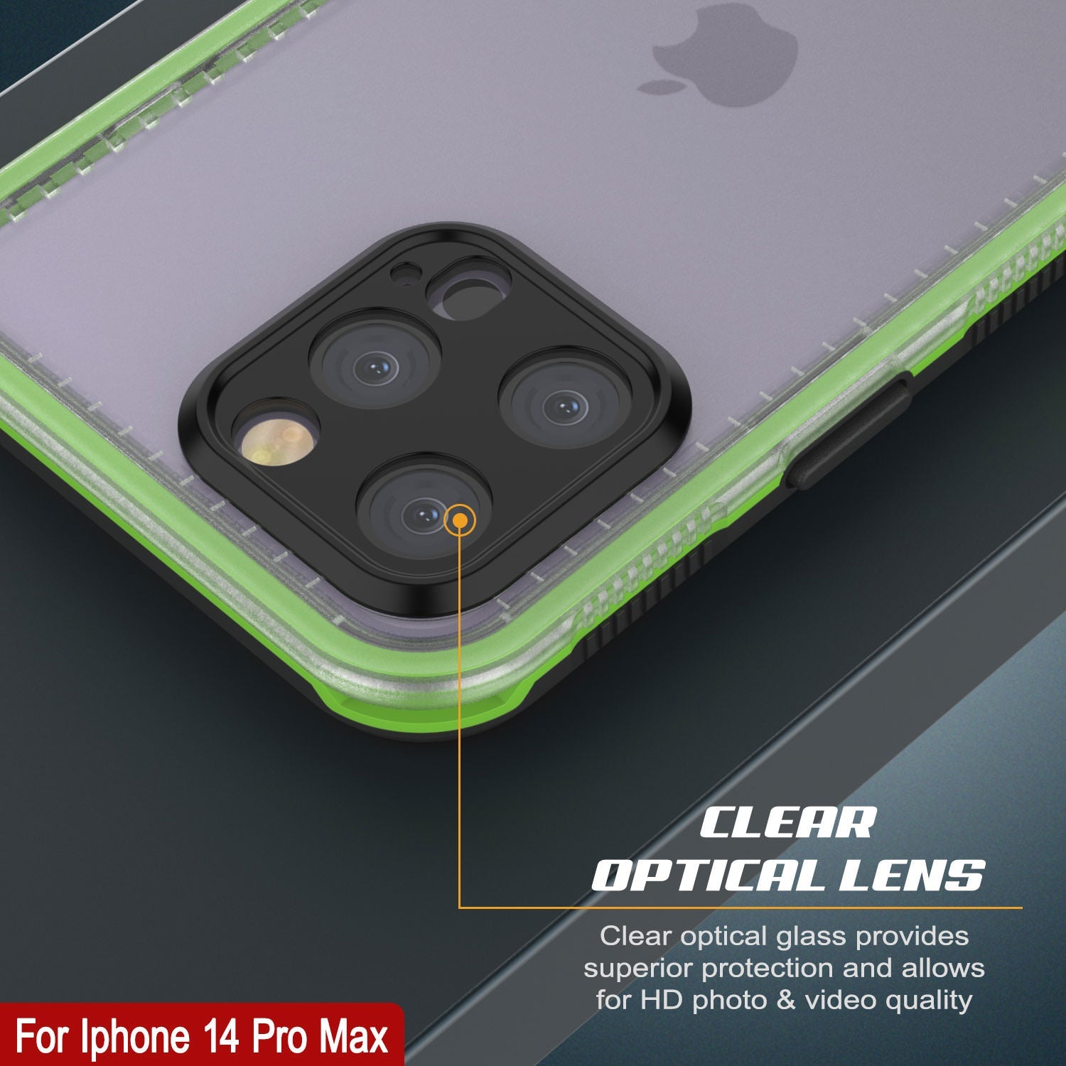 Capa Impermeável Punkcase para iPhone 14 Pro Max [Série Aqua] Cover de Armadura [Preto Transparente] [Traseira Transparente]