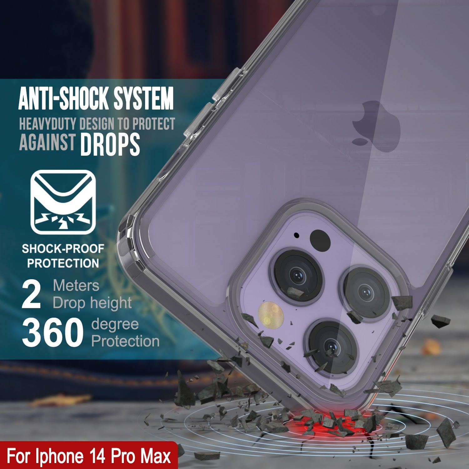 Capa iPhone 14 Pro Max Punkcase® Série Transparente LUCID 2.0 com Protetor de Tela PUNK SHIELD | Ajuste Ultra