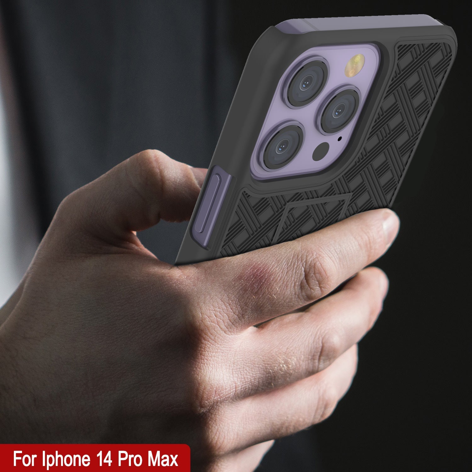 Capa Punkcase para iPhone 14 Pro Max com Protetor de Tela de Vidro Temperado, Clip de Cinto para Coldre e Suporte Embutido [Preto]