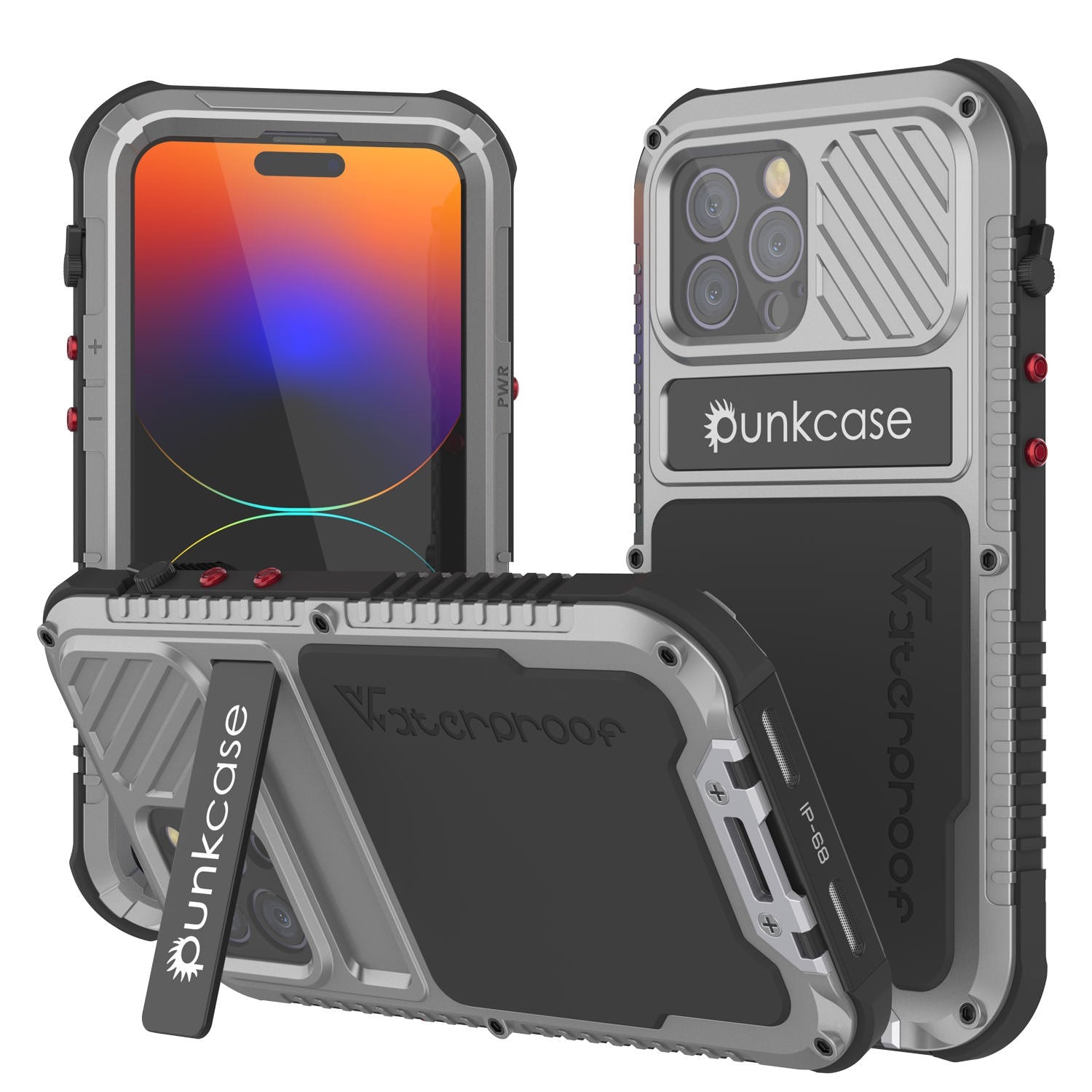 Capa iPhone 14 Pro Max Metal Extreme 3.0, Capa de Armadura Militar Resistente [à prova de choque] à Prova d'Água em Alumínio [Prateado]
