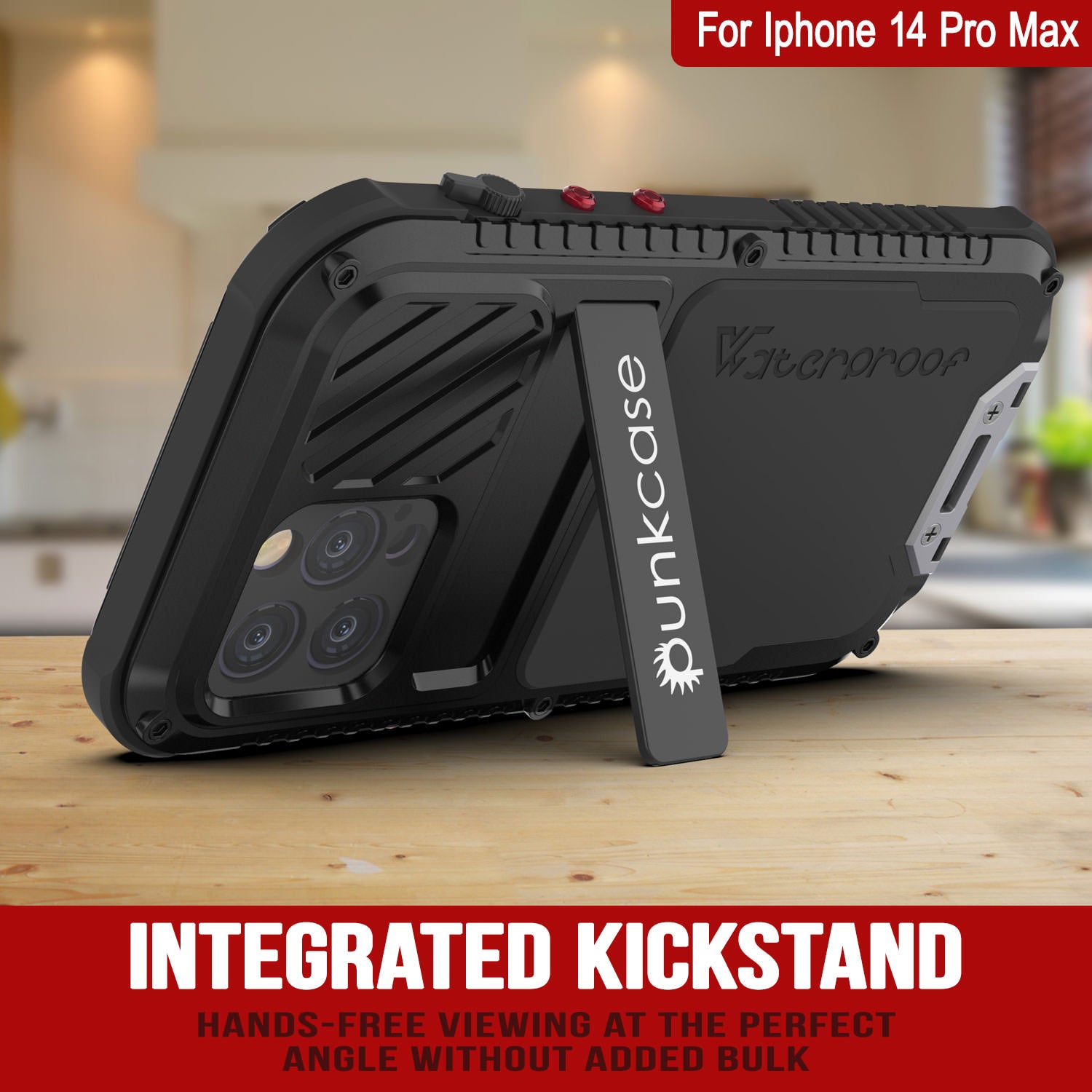 Capa de metal extrema 3.0 para iPhone 14 Pro Max, resistente e à prova de choque, capa de armadura de grau militar resistente à água em alumínio [preto]