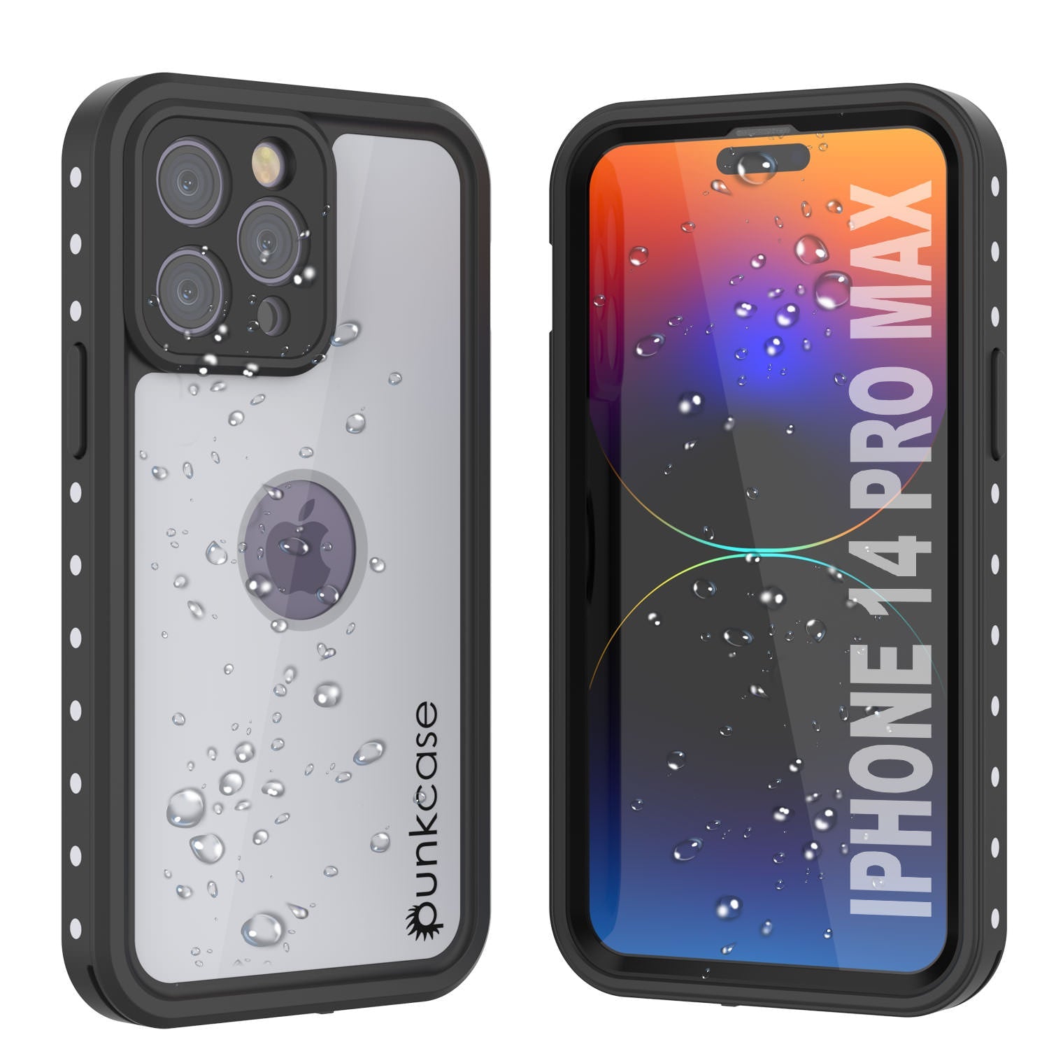 Capa à prova d'água IP68 iPhone 14 Pro Max, Punkcase [Branca] [Série StudStar] [Ajuste Slim] [Prova de sujeira]