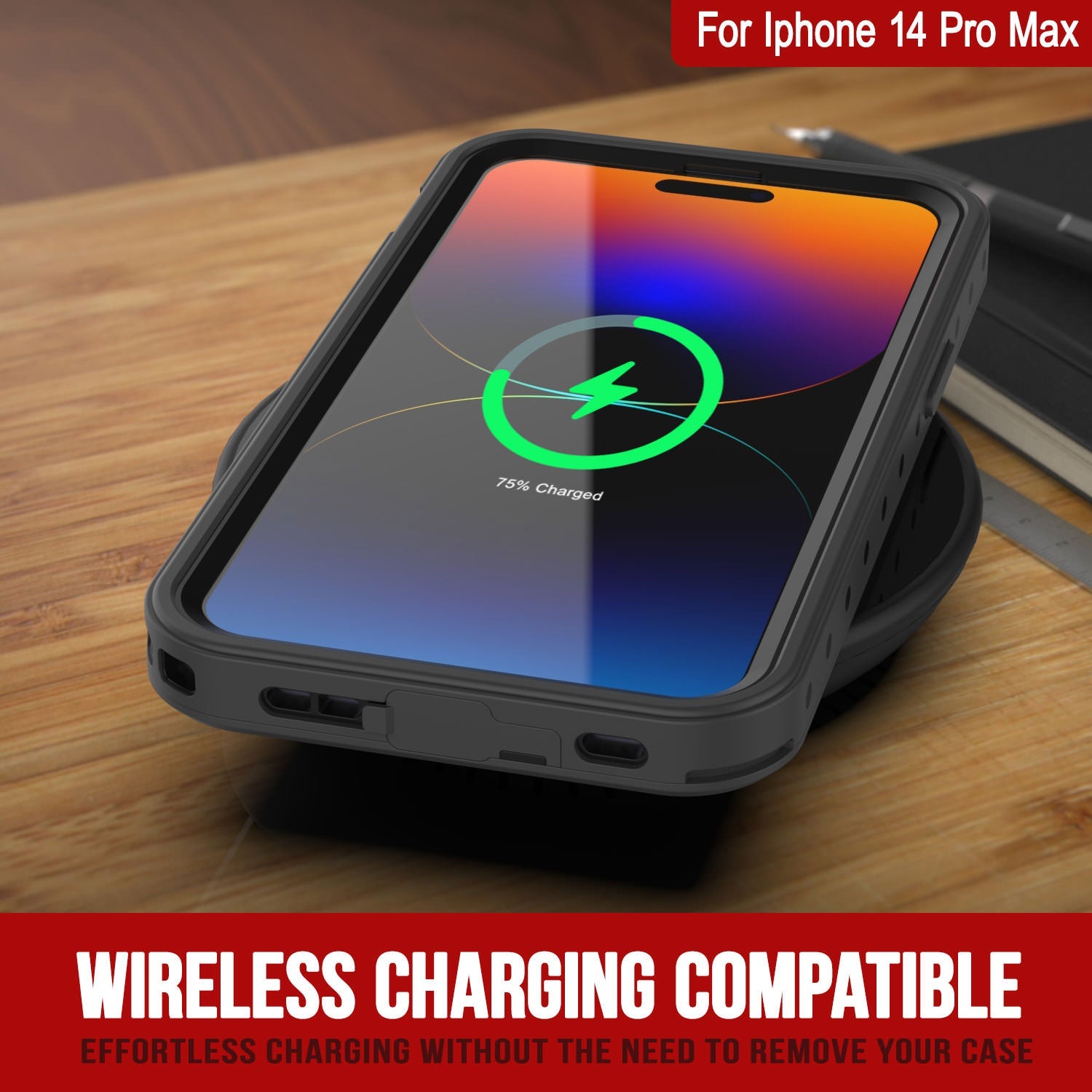 Capa à prova d'água IP68 para iPhone 14 Pro Max, Punkcase [Verde claro] [Série StudStar] [Ajuste Slim] [À prova de sujeira]