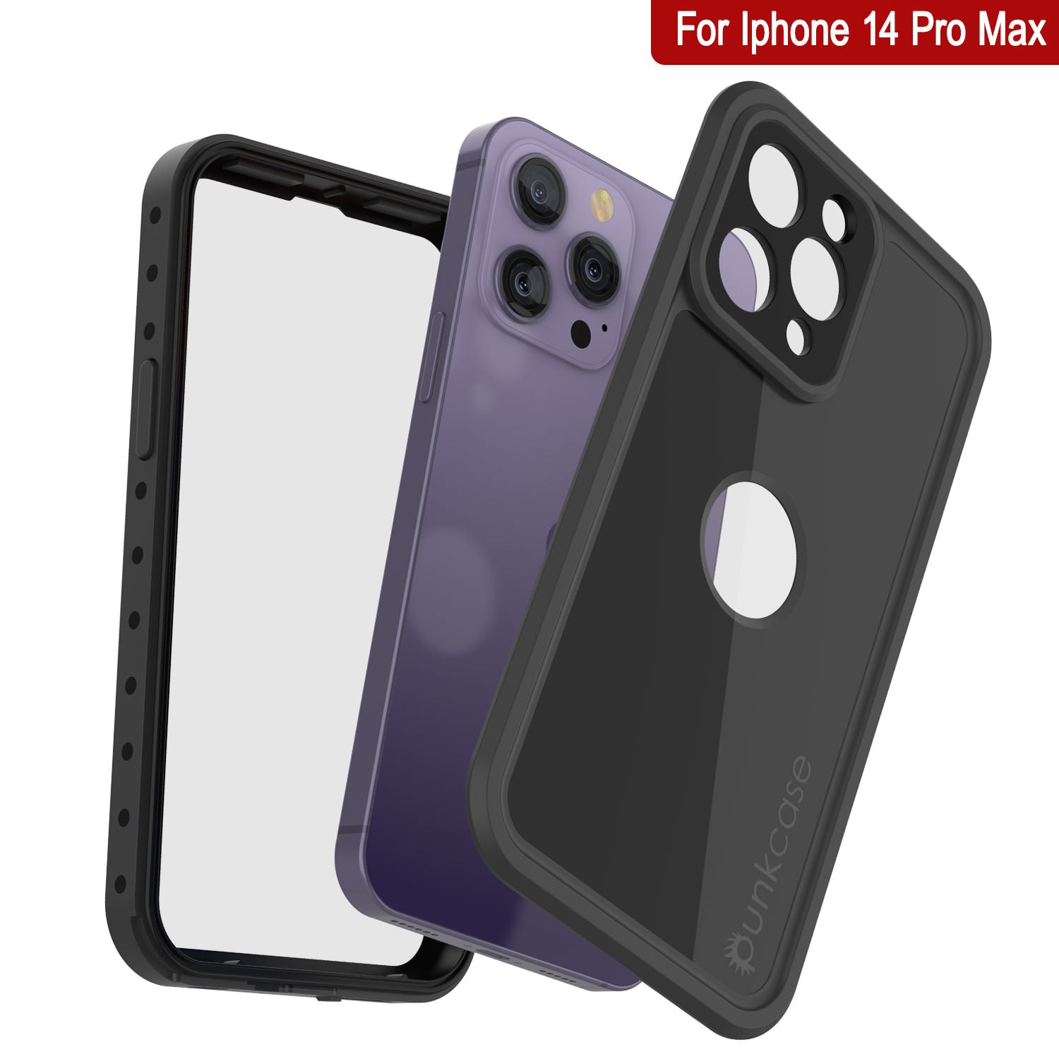 Capa à prova d'água IP68 para iPhone 14 Pro Max, Punkcase [Preto] [Série StudStar] [Ajuste Slim]