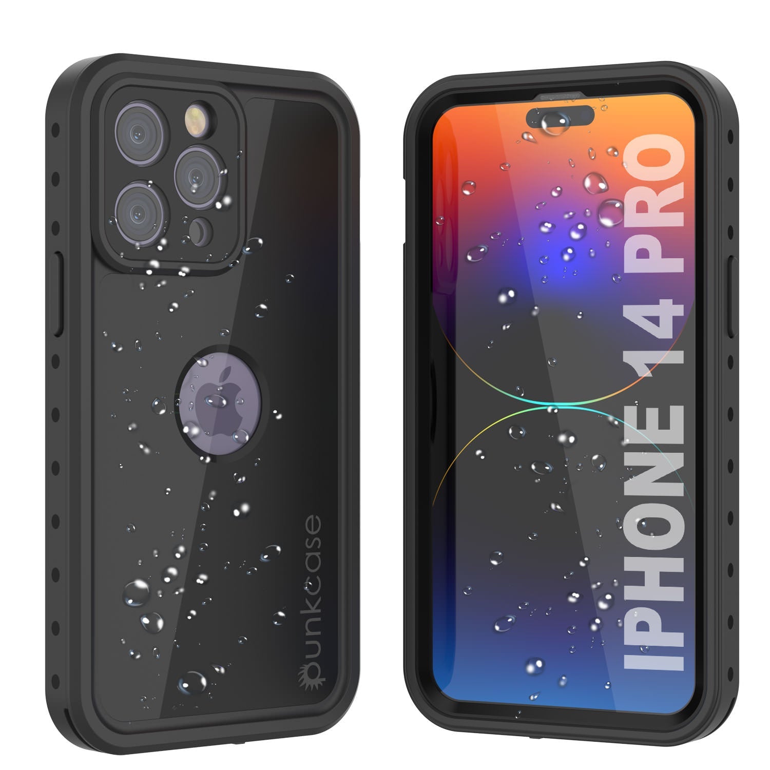 Capa iPhone 14 Pro à prova d'água IP68, Punkcase [Preto] [Série StudStar] [Ajuste Slim]