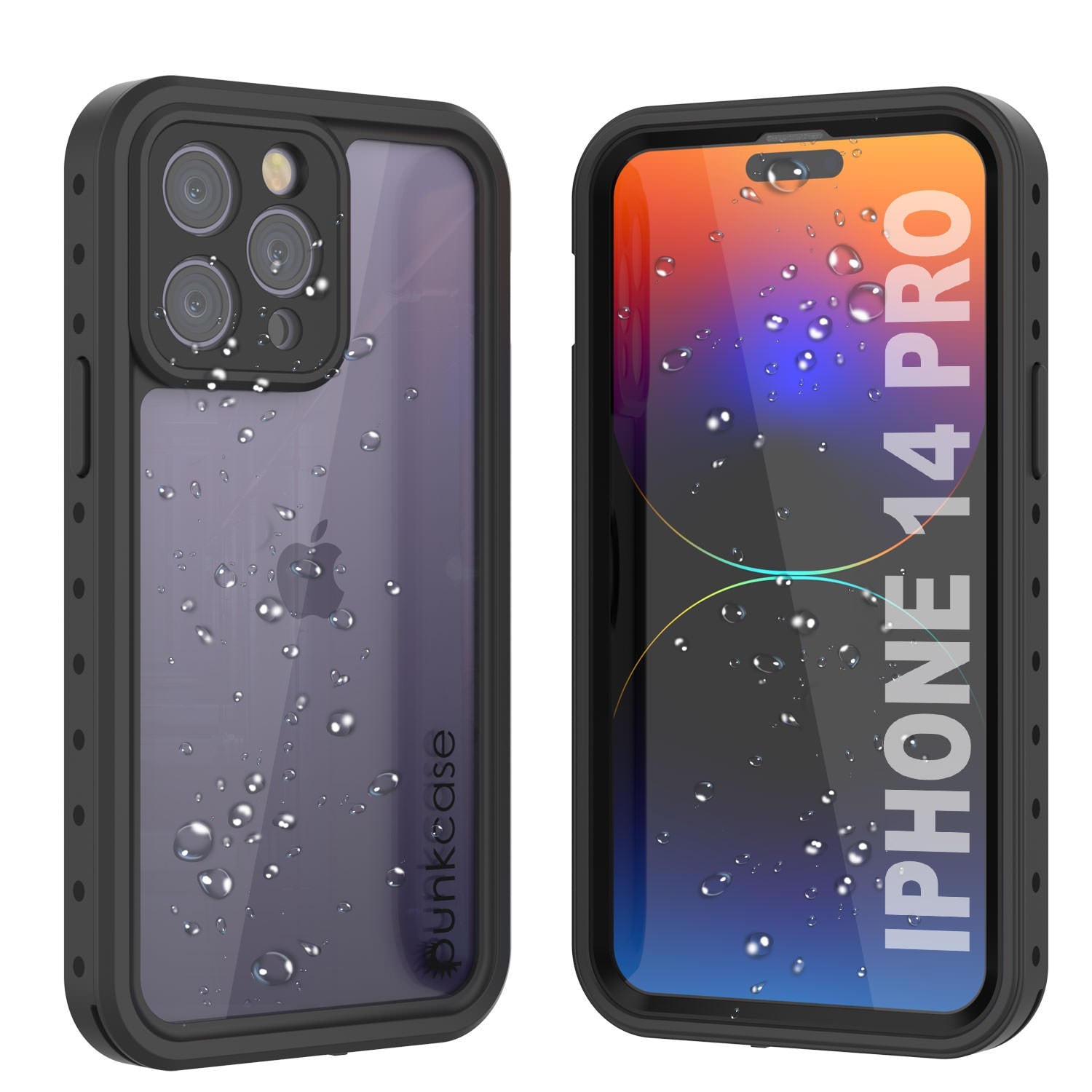 Capa à prova d'água IP68 para iPhone 14 Pro, Punkcase [Transparente] [Série StudStar] [Ajuste Slim] [Prova de sujeira]