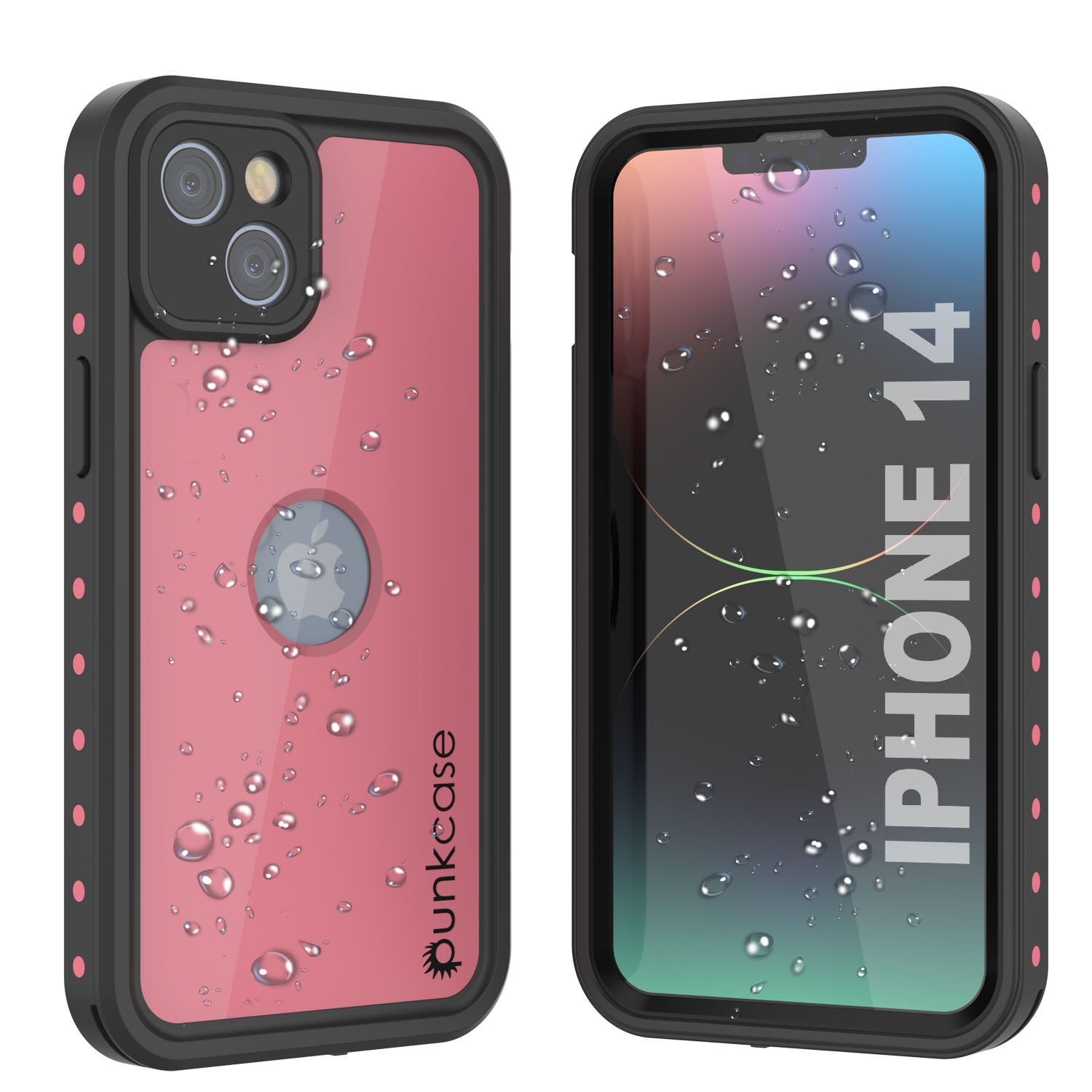 Capa à prova d'água IP68 iPhone 14, Punkcase [Rosa] [Série StudStar] [Ajuste Slim] [Prova de sujeira]