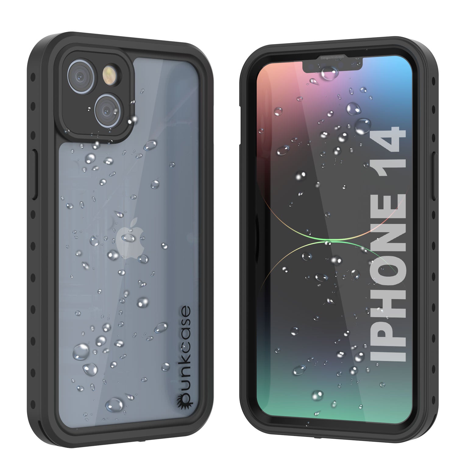 Capa à prova d'água IP68 para iPhone 14, Punkcase [Transparente] [Série StudStar] [Ajuste fino] [Prova de sujeira]
