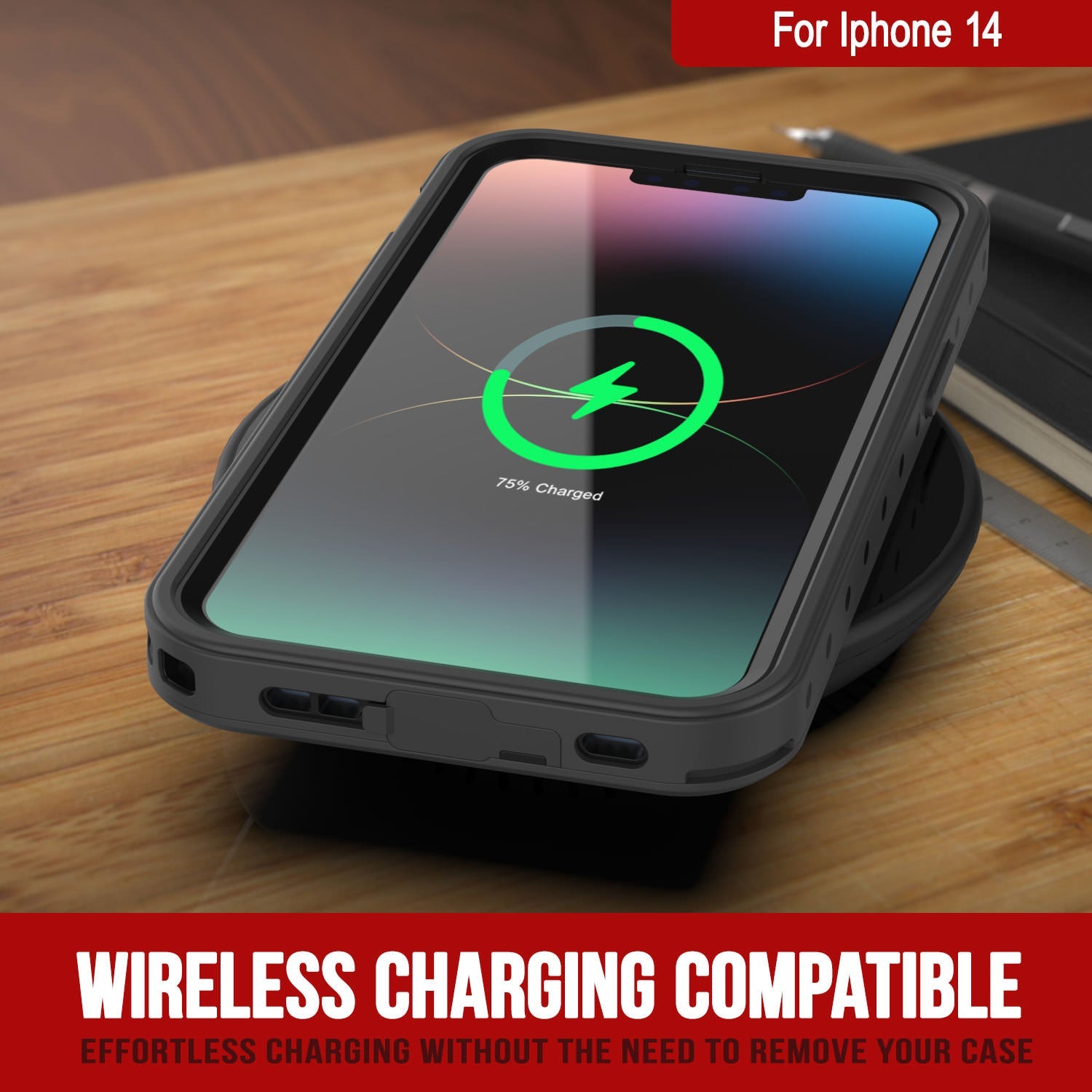Capa à prova d'água IP68 para iPhone 14, Punkcase [Verde claro] [Série StudStar] [Apto] [À prova de sujeira]