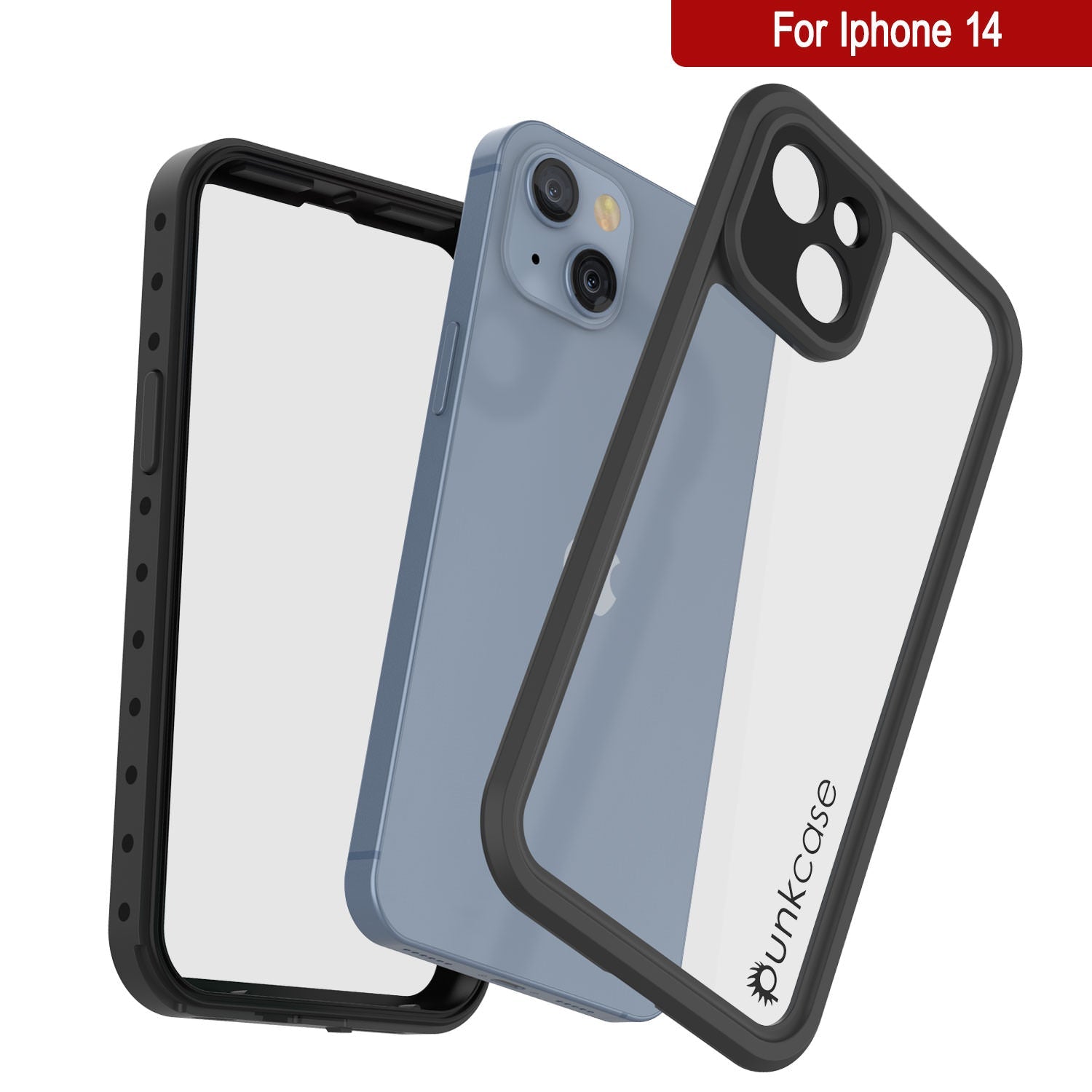 Capa à prova d'água IP68 para iPhone 14, Punkcase [Transparente] [Série StudStar] [Ajuste fino] [Prova de sujeira]