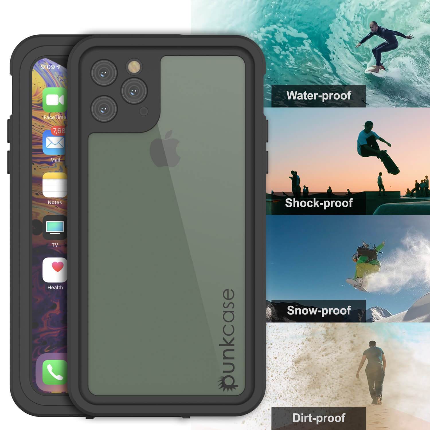 Capa à prova d'água IP68 para iPhone 11 Pro Max, Punkcase [Transparente] [Série StudStar] [Ajuste Slim] [Prova de Sujeira]