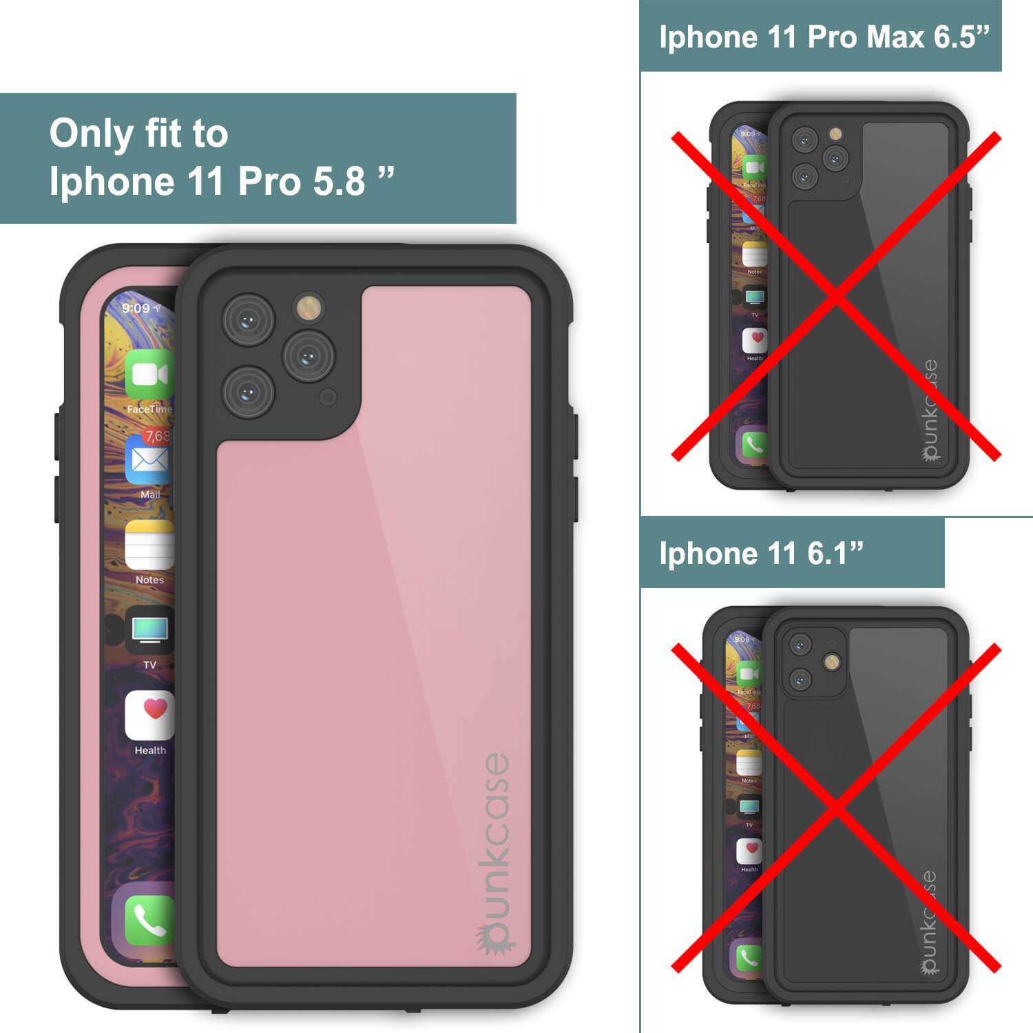 Capa à prova d'água IP68 para iPhone 11 Pro Max, Punkcase [Pink] [Série StudStar] [Ajuste Slim] [Prova de sujeira]