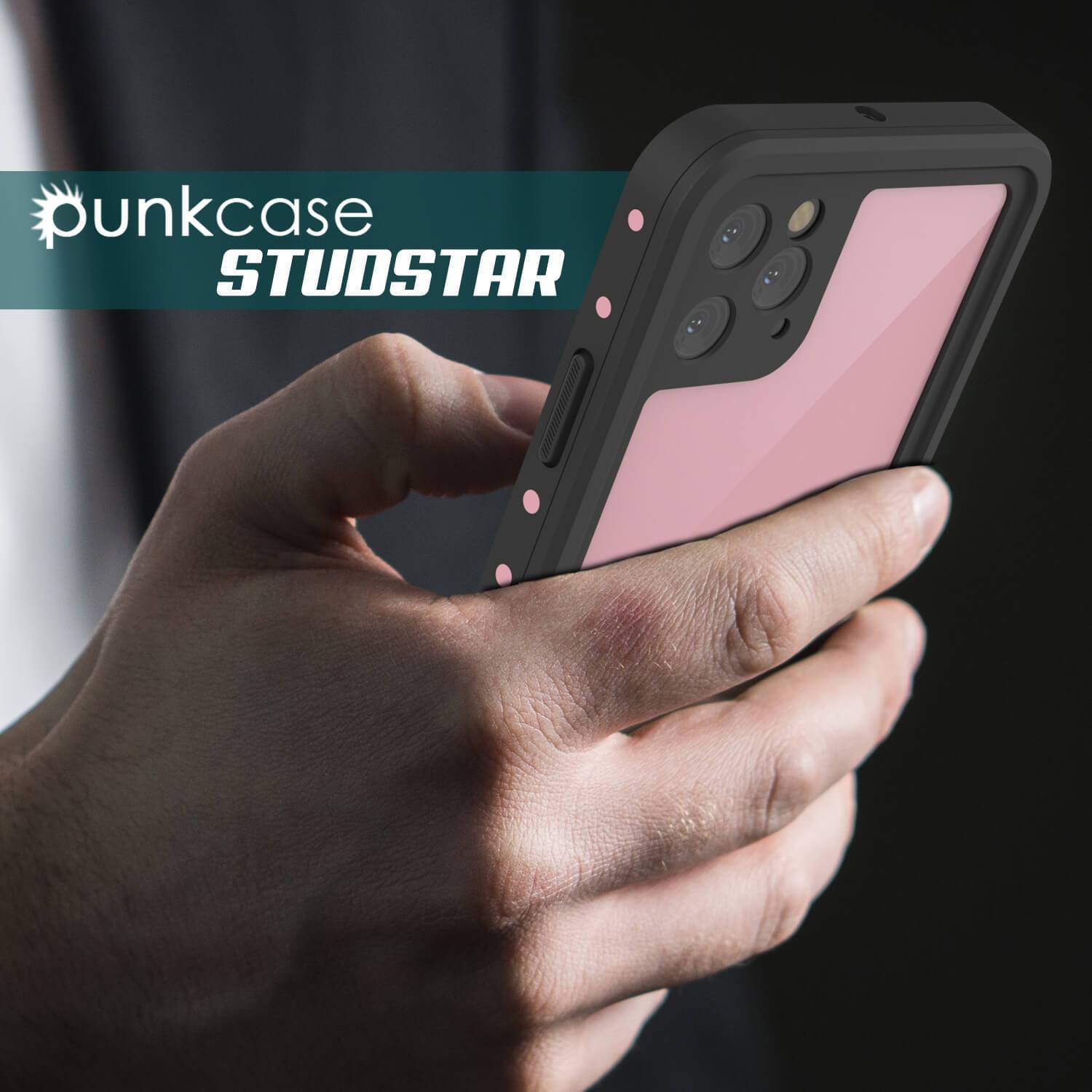 Capa à prova d'água IP68 para iPhone 11 Pro Max, Punkcase [Pink] [Série StudStar] [Ajuste Slim] [Prova de sujeira]