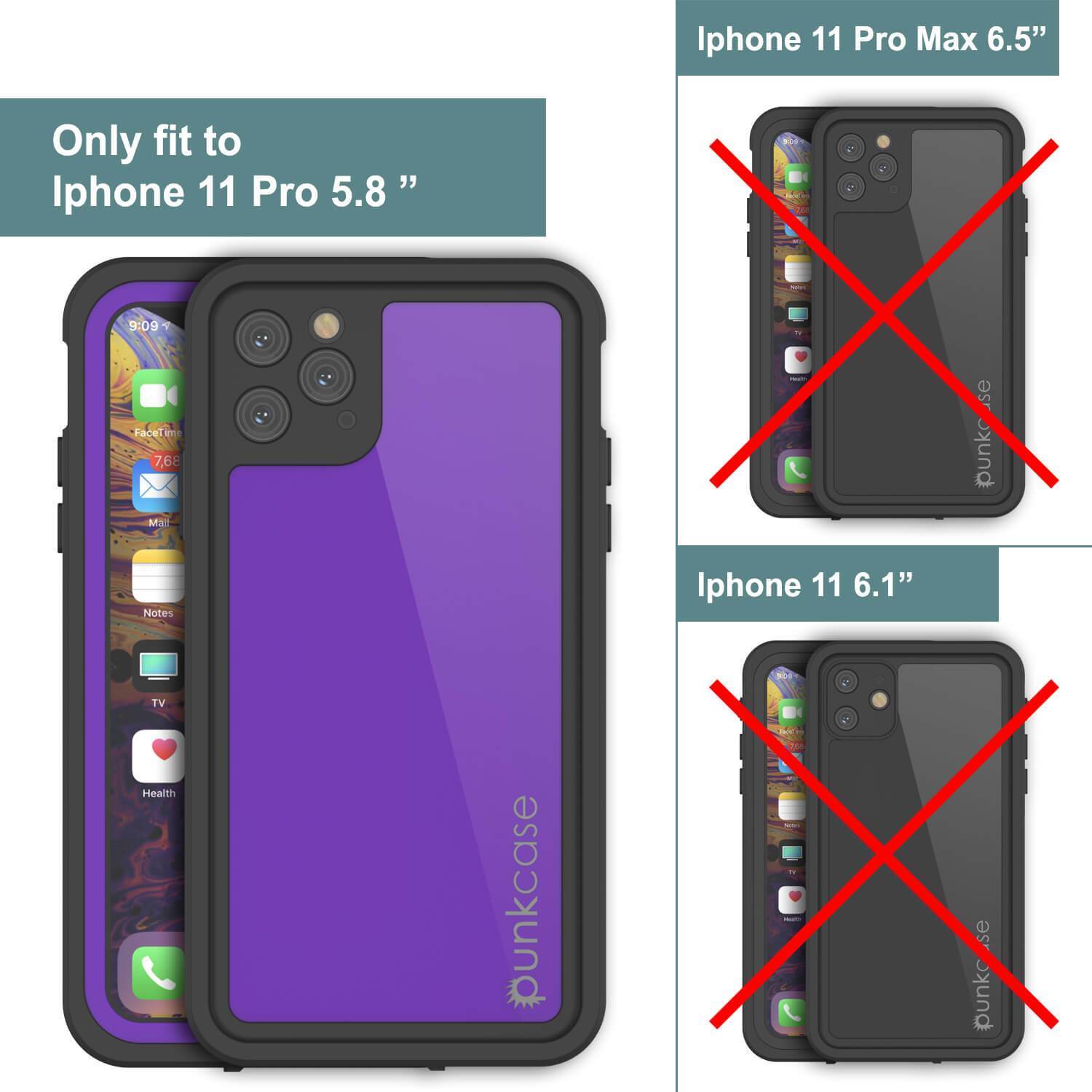 Capa à prova d'água IP68 para iPhone 11 Pro Max, Punkcase [Roxa] [Série StudStar] [Ajuste Perfeito] [Prova de poeira]
