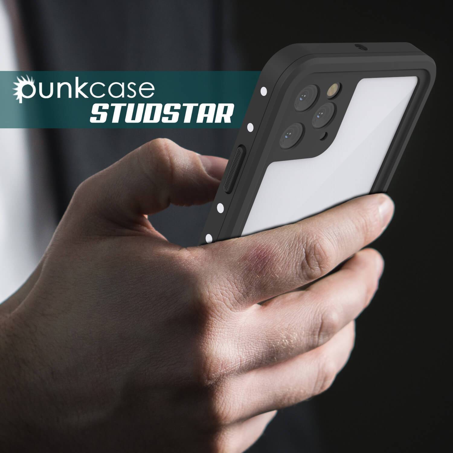 Capa resistente à água IP68 para iPhone 11 Pro Max, Punkcase [Branco] [Série StudStar] [Ajuste Slim] [Prova de sujeira]