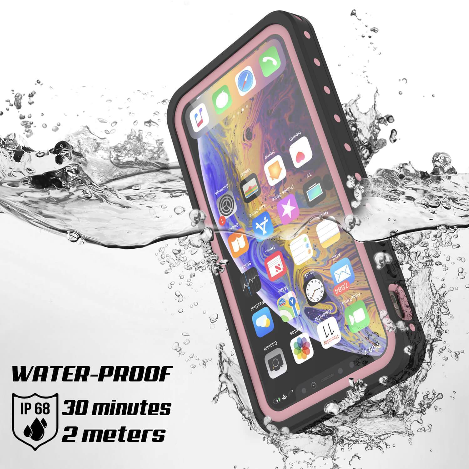 Capa à prova d'água IP68 para iPhone 11 Pro Max, Punkcase [Pink] [Série StudStar] [Ajuste Slim] [Prova de sujeira]