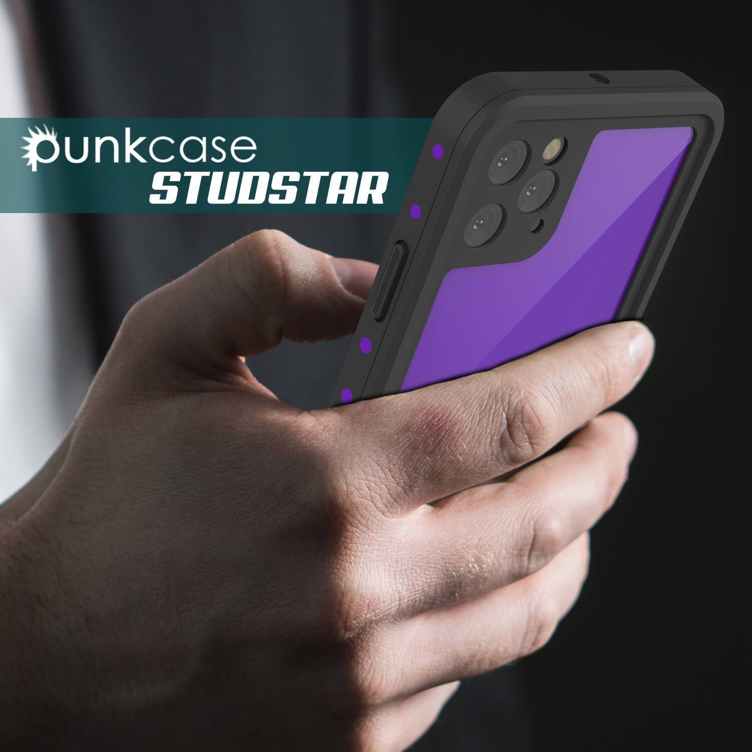 Capa à prova d'água IP68 para iPhone 11 Pro Max, Punkcase [Roxa] [Série StudStar] [Ajuste Perfeito] [Prova de poeira]