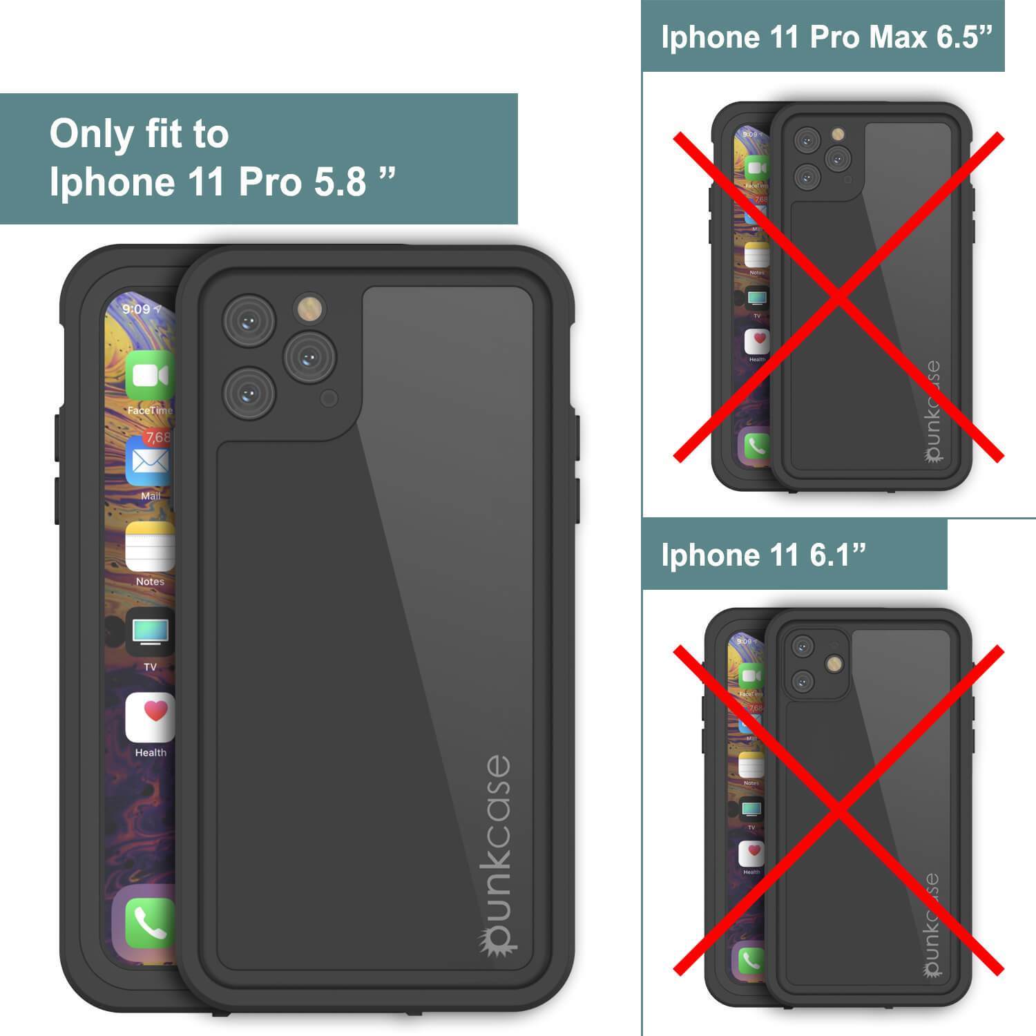 Capa à prova d'água IP68 para iPhone 11 Pro, Punkcase [Preto] [Série StudStar] [Ajuste Slim]