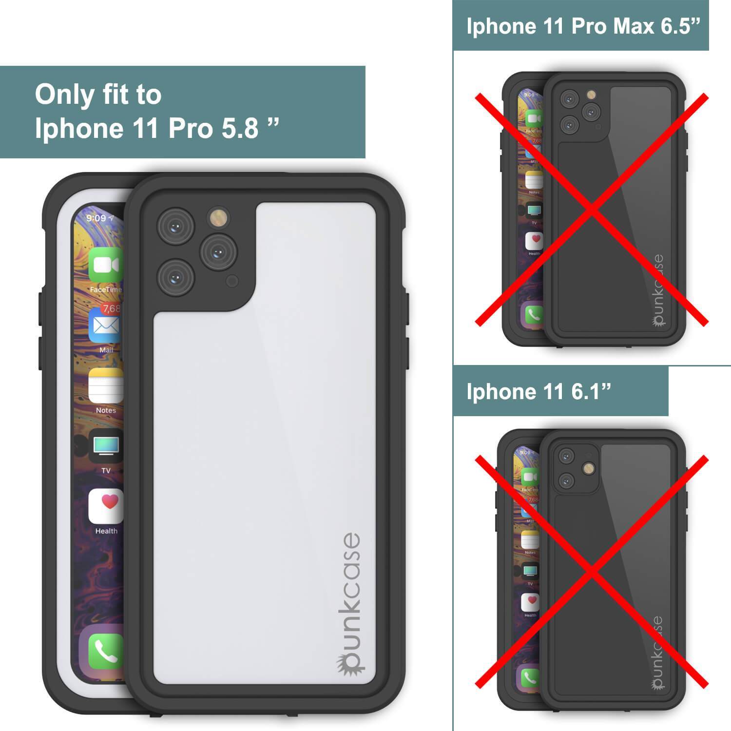Capa resistente à água IP68 para iPhone 11 Pro Max, Punkcase [Branco] [Série StudStar] [Ajuste Slim] [Prova de sujeira]