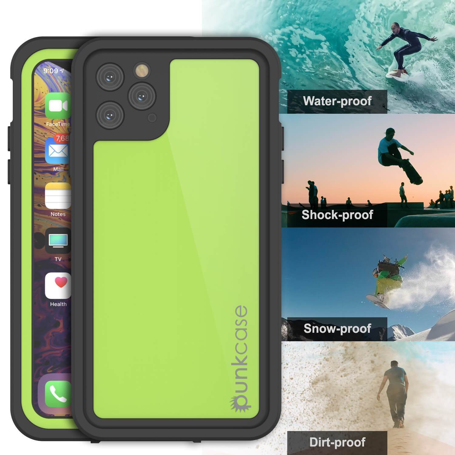 iPhone 11 Pro Capa à Prova d'Água IP68, Punkcase [Verde Claro] [Série StudStar] [Ajuste Fino] [Prova de Sujeira]