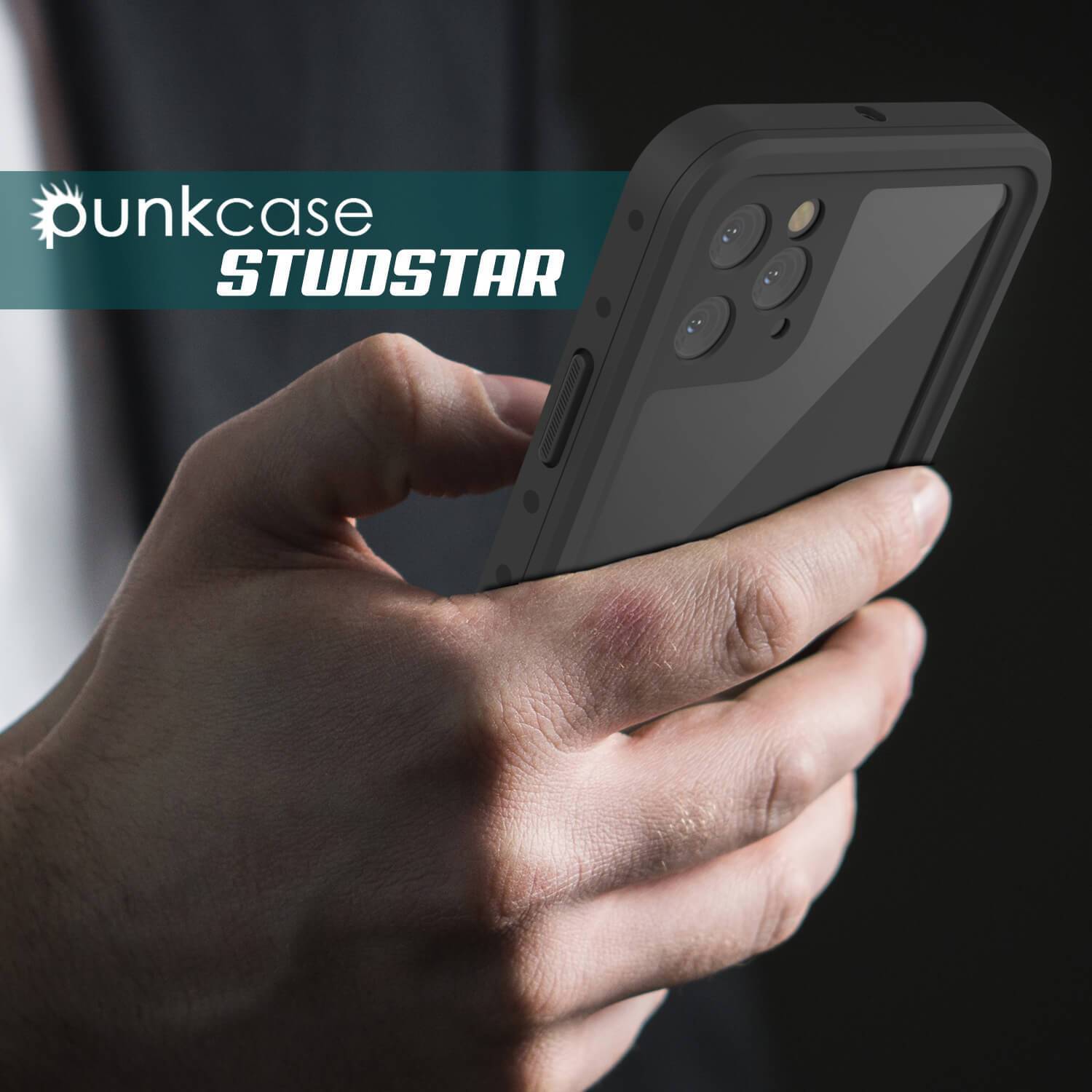Capa à prova d'água IP68 para iPhone 11 Pro Max, Punkcase [Preto] [Série StudStar] [Ajuste Slim]