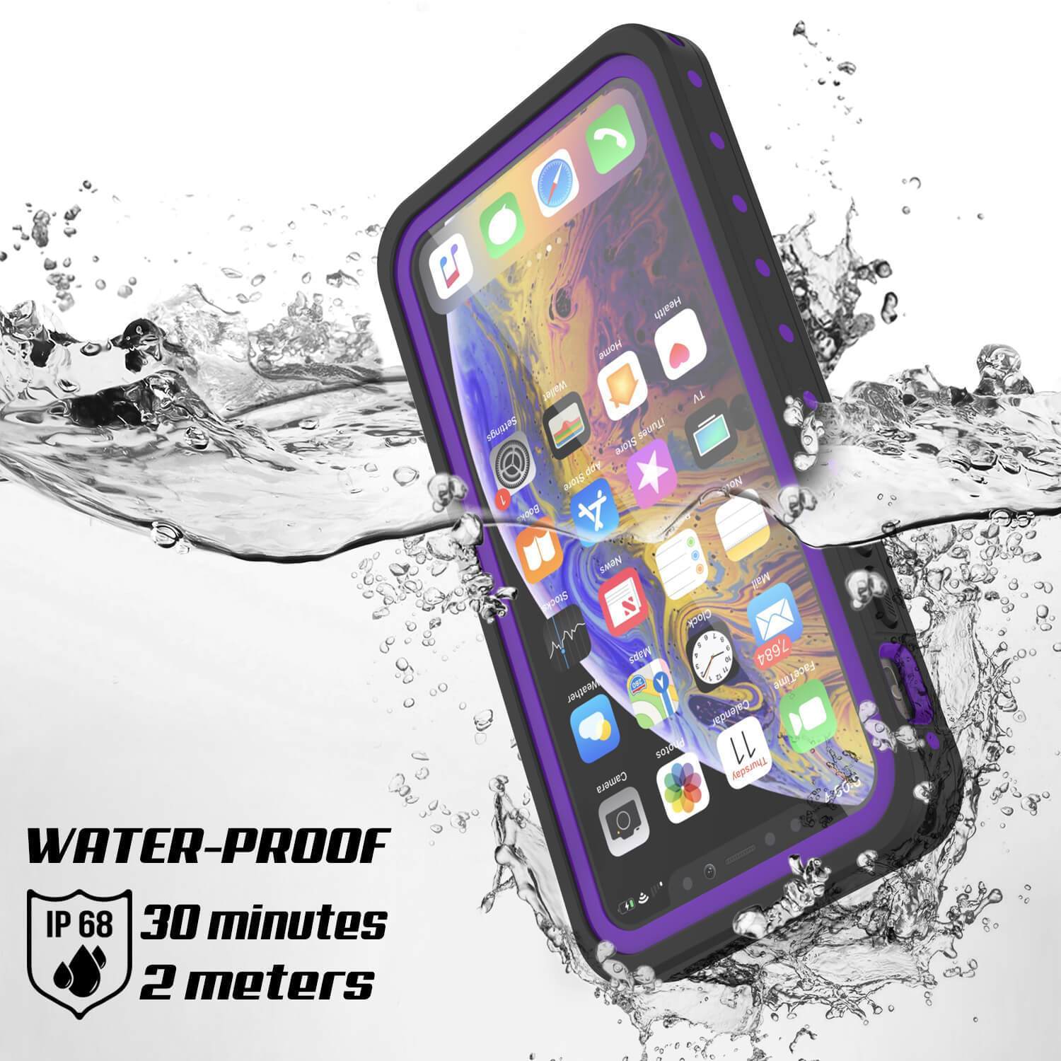 Capa à prova d'água IP68 para iPhone 11 Pro, Punkcase [Roxo] [Série StudStar] [Ajuste Slim] [À prova de sujeira]