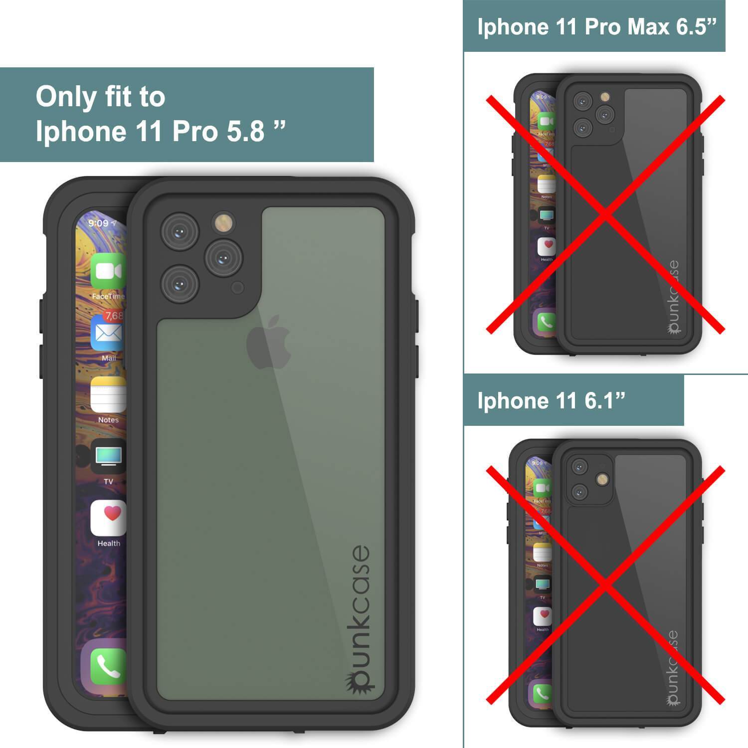 Capa à prova d'água IP68 para iPhone 11 Pro Max, Punkcase [Transparente] [Série StudStar] [Ajuste Slim] [Prova de Sujeira]