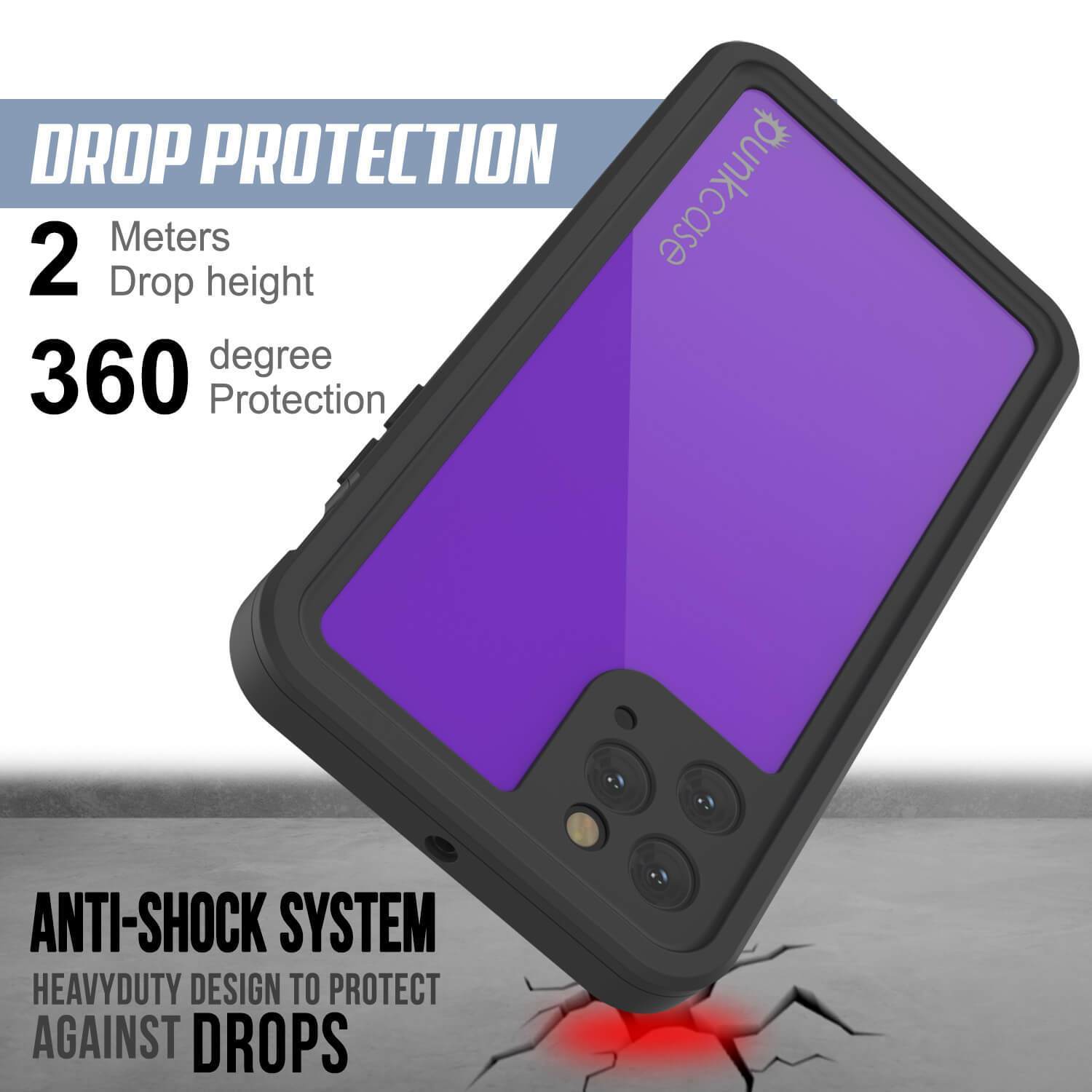 Capa à prova d'água IP68 para iPhone 11 Pro Max, Punkcase [Roxa] [Série StudStar] [Ajuste Perfeito] [Prova de poeira]