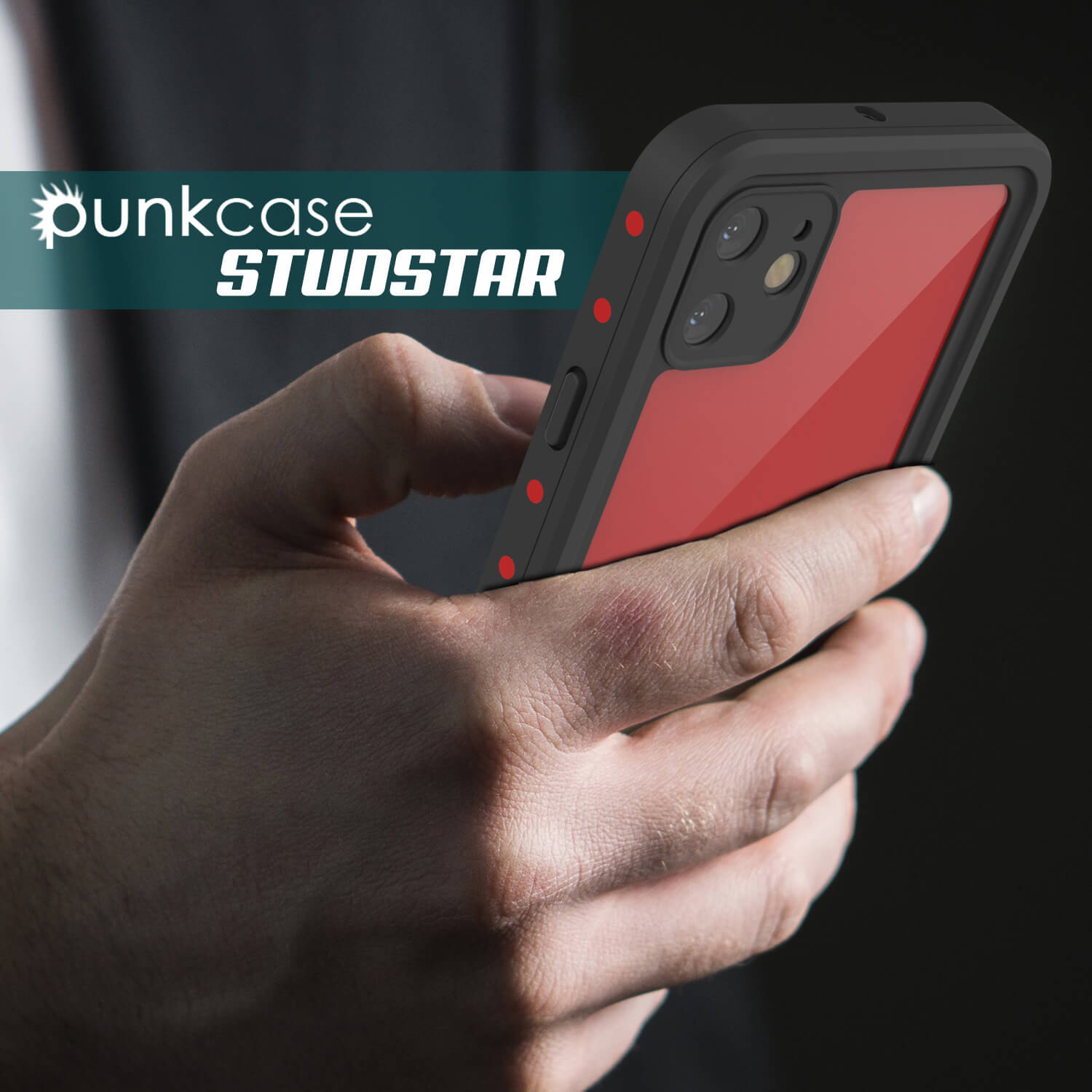 Capa à prova d'água IP68 para iPhone 11, Punkcase [Vermelho] [Série StudStar] [Ajuste Fino]