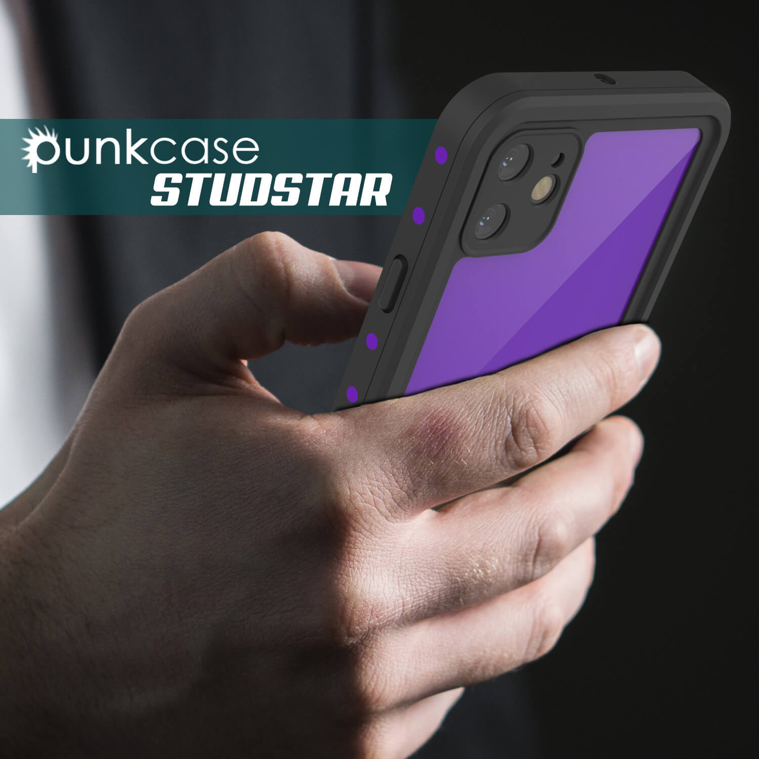 Capa à prova d'água IP68 para iPhone 11, Punkcase [Roxa] [Série StudStar] [Ajuste Slim] [À prova de sujeira]
