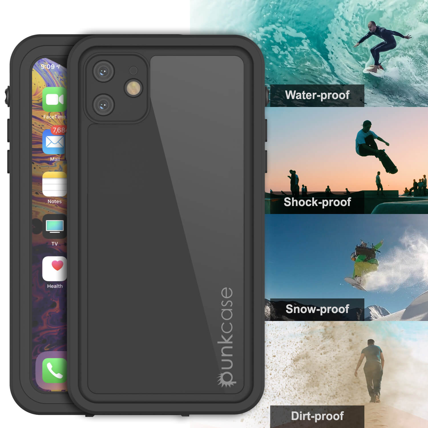Capa à prova d'água IP68 para iPhone 11, Punkcase [Clara] [Série StudStar] [Ajuste Slim] [Prova de sujeira]