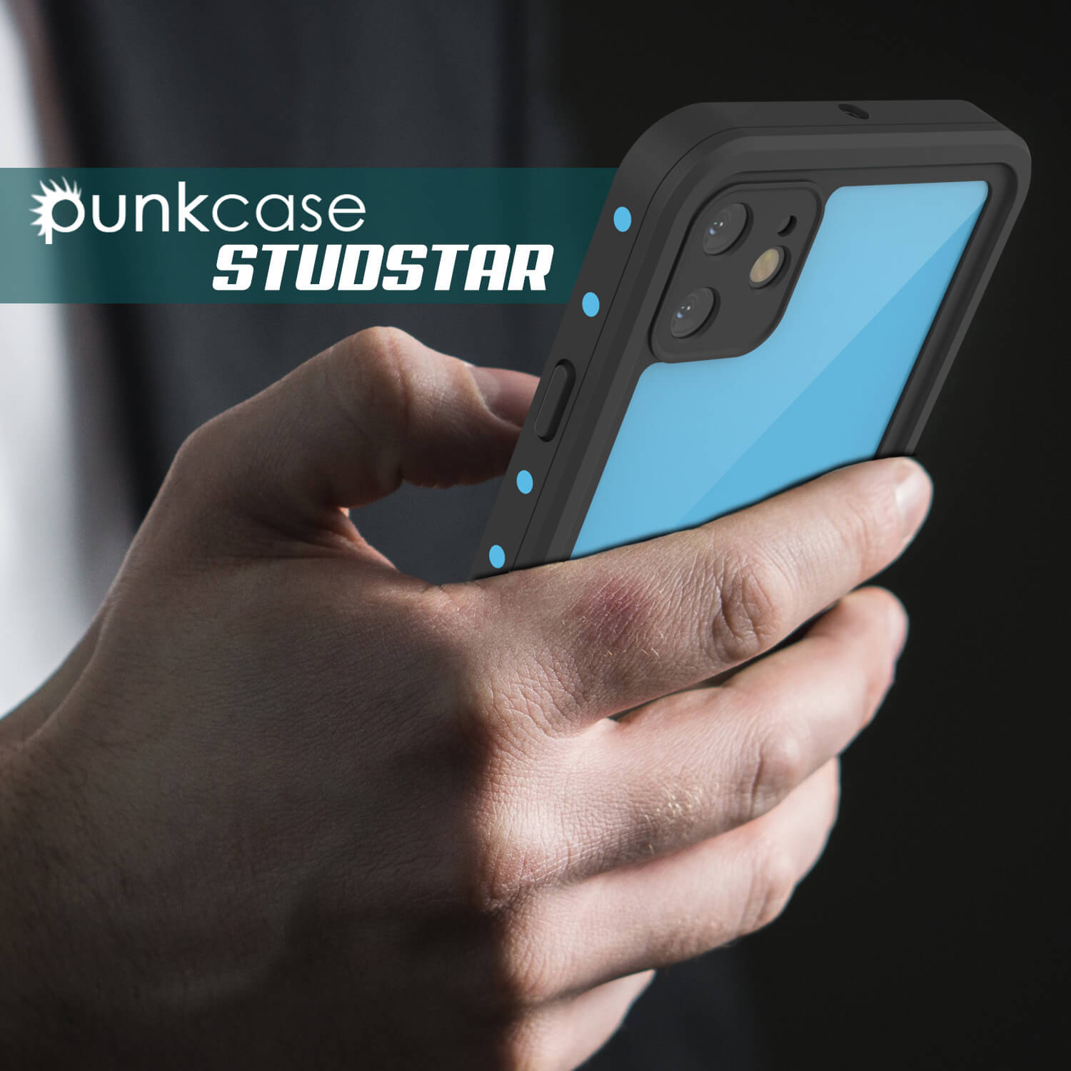 Capa à prova d'água IP68 para iPhone 11, Punkcase [Azul claro] [Série StudStar] [Ajuste fino] [À prova de sujeira]