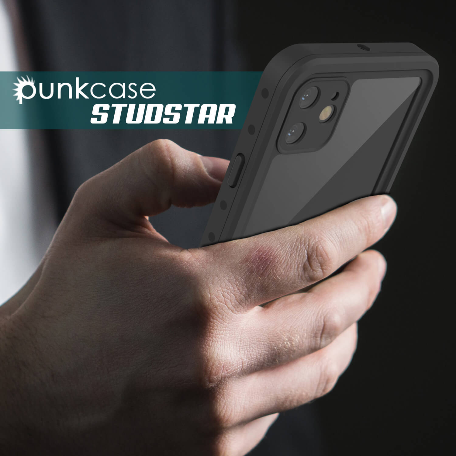 Capa à prova d'água IP68 para iPhone 11, Punkcase [Preto] [Série StudStar] [Ajuste Slim]